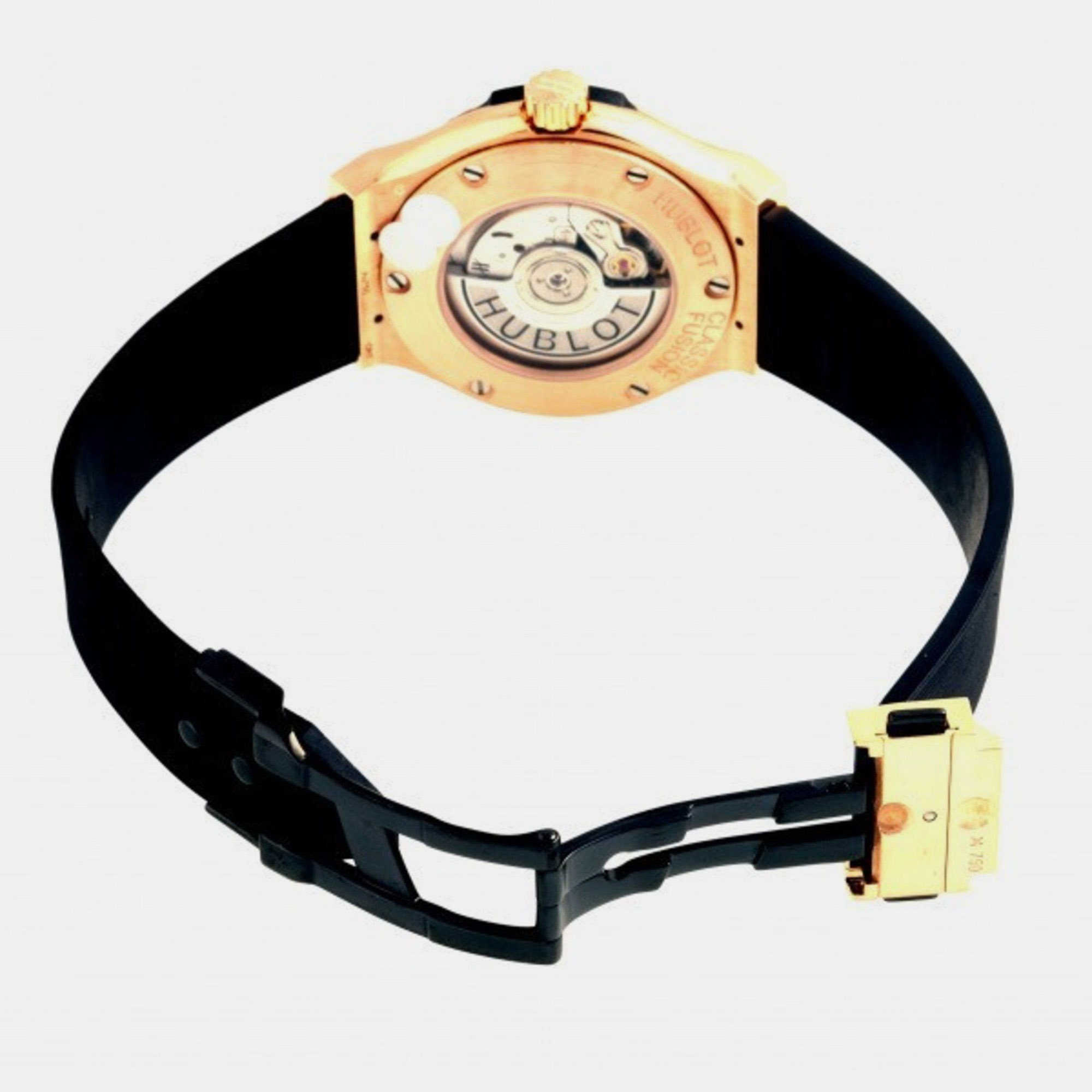 Hublot Black 18k Rose Gold Classic Fusion 582.OX.1180.RX.1204 Automatic Women's Wristwatch 33 Mm