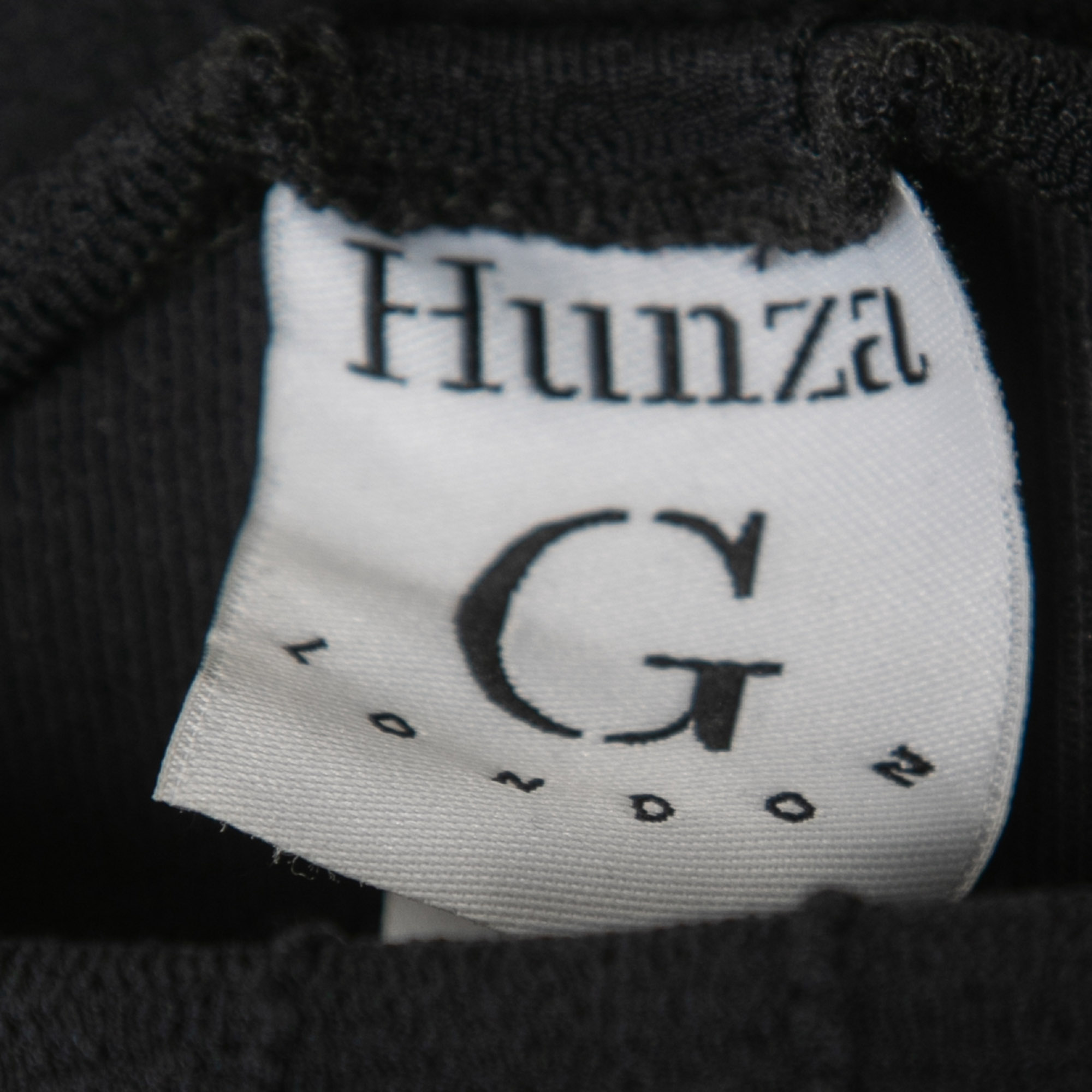 Hunza G Black Stretch Knit Halter Neck Top One Size