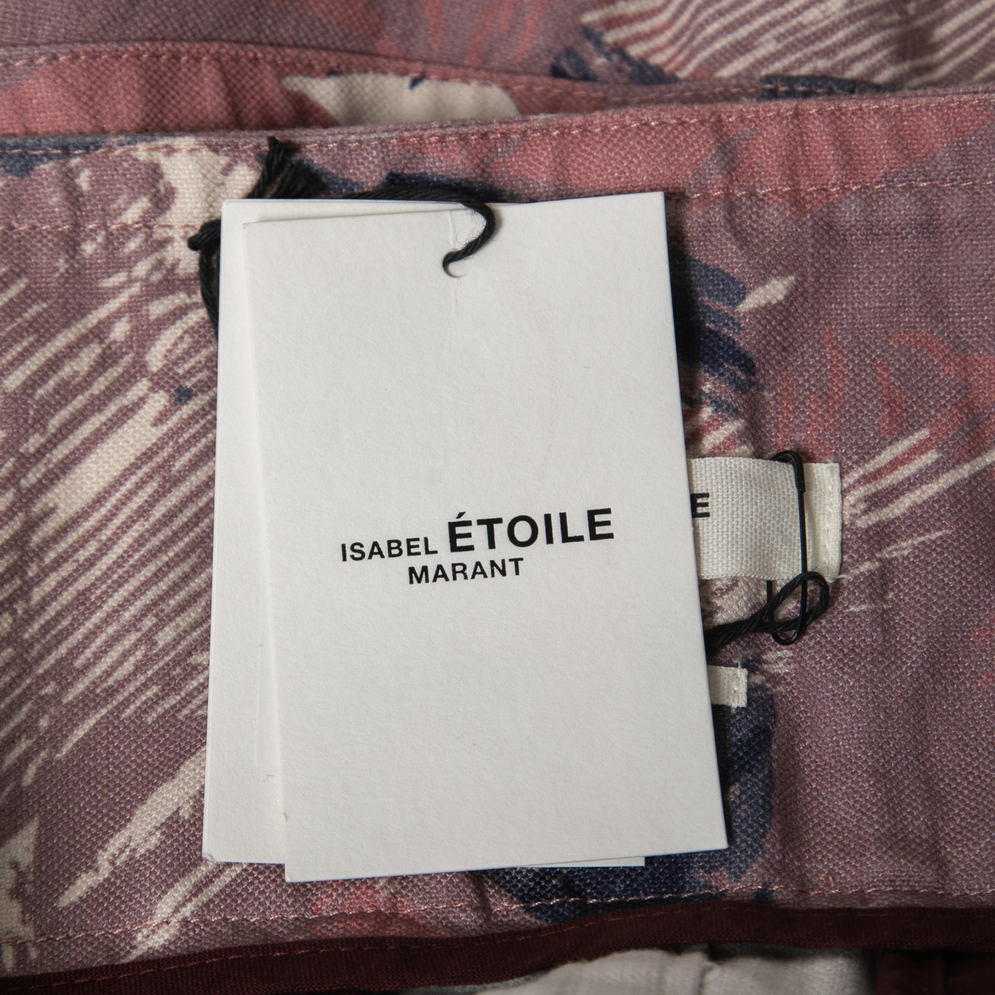 Isabel Marant Etoile Purple Printed Cotton Blend Belted Skirt L