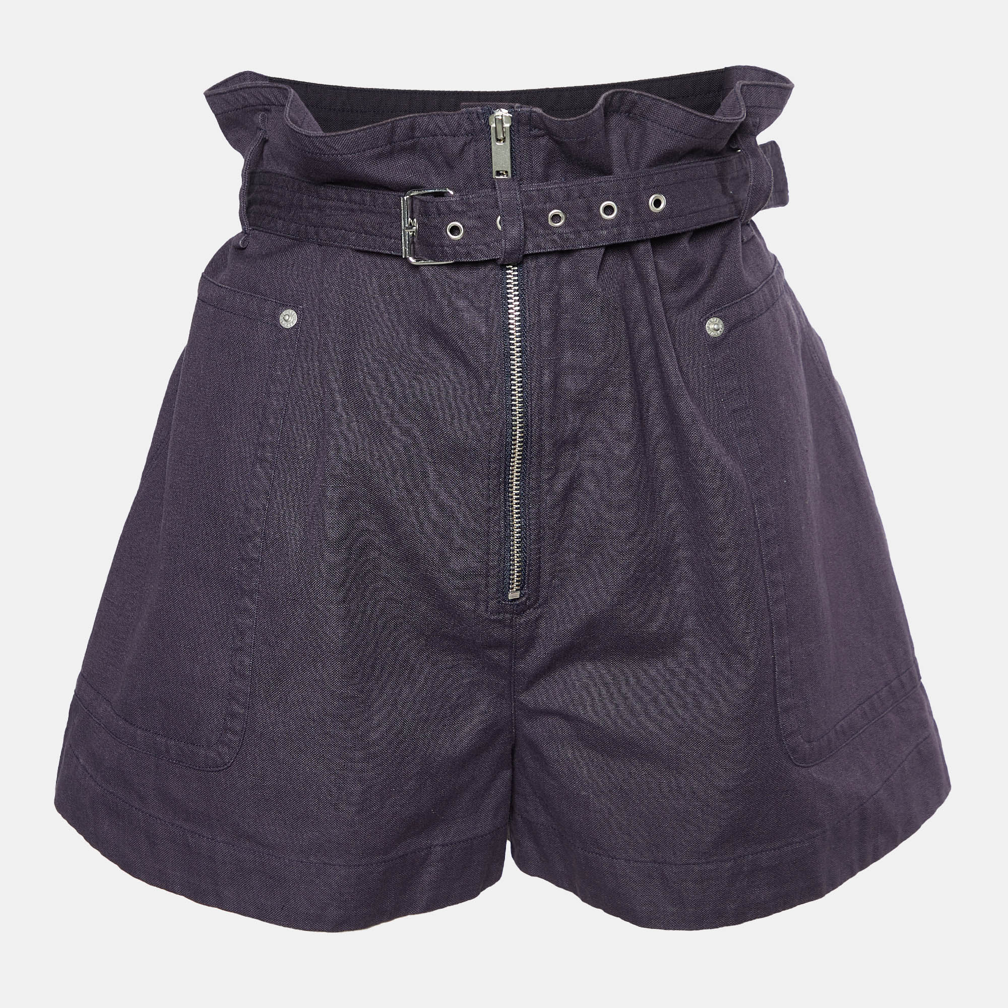 Isabel marant etoile dark blue cotton linen parana shorts s