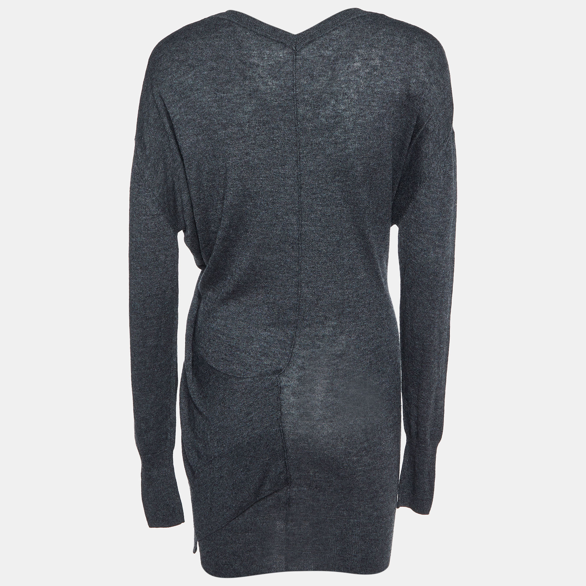 Isabel Marant Etoile Grey Wool Blend Draped Mini Dress XS