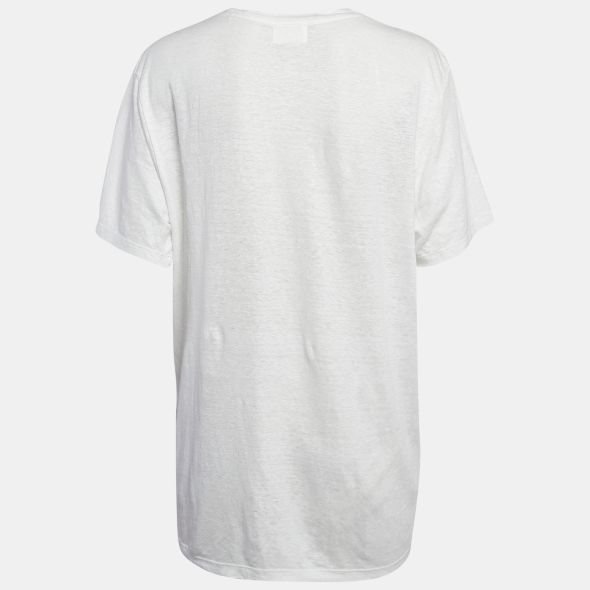 Marant Etoile White Zewel Print Linen Jersey T-Shirt M