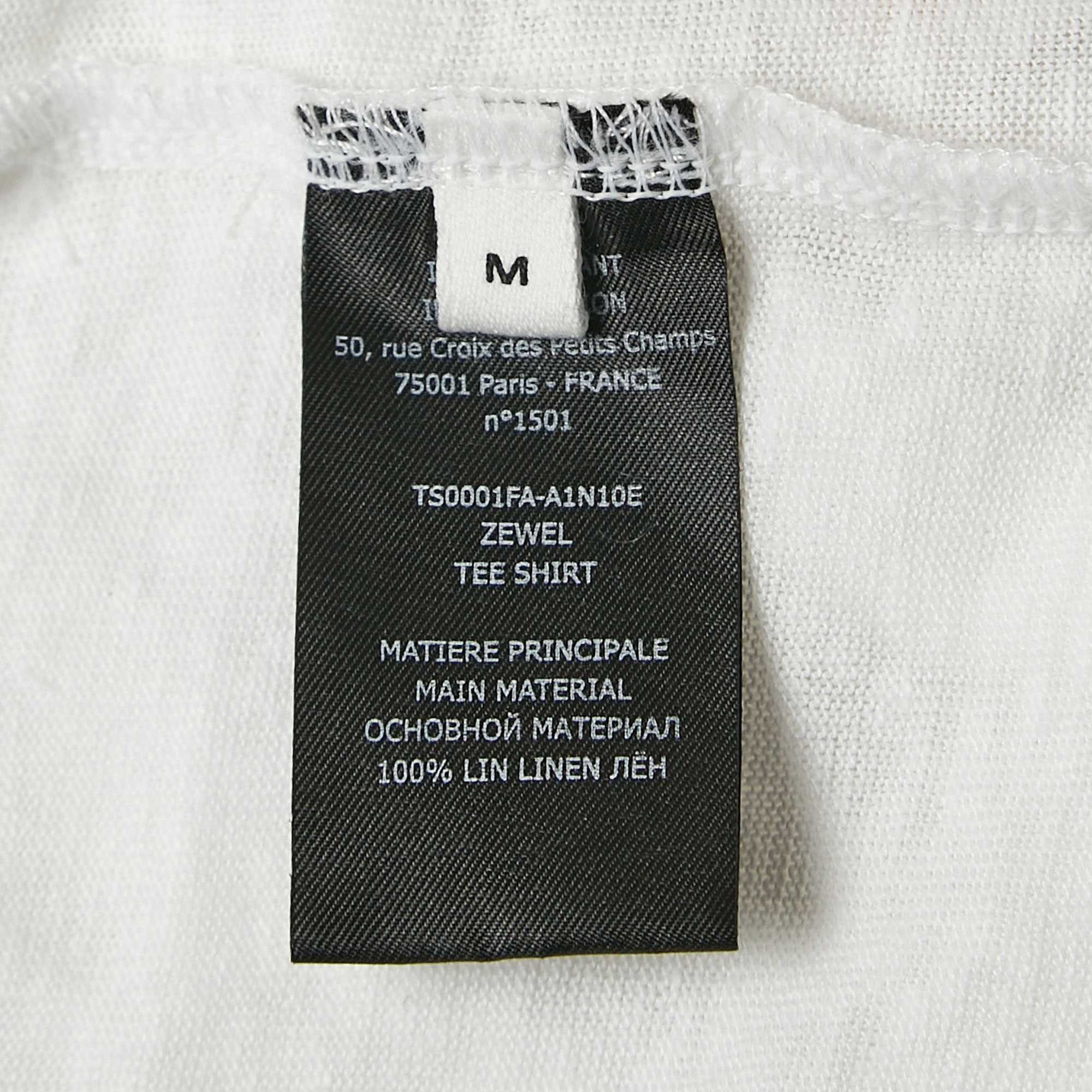 Marant Etoile White Zewel Print Linen Jersey T-Shirt M