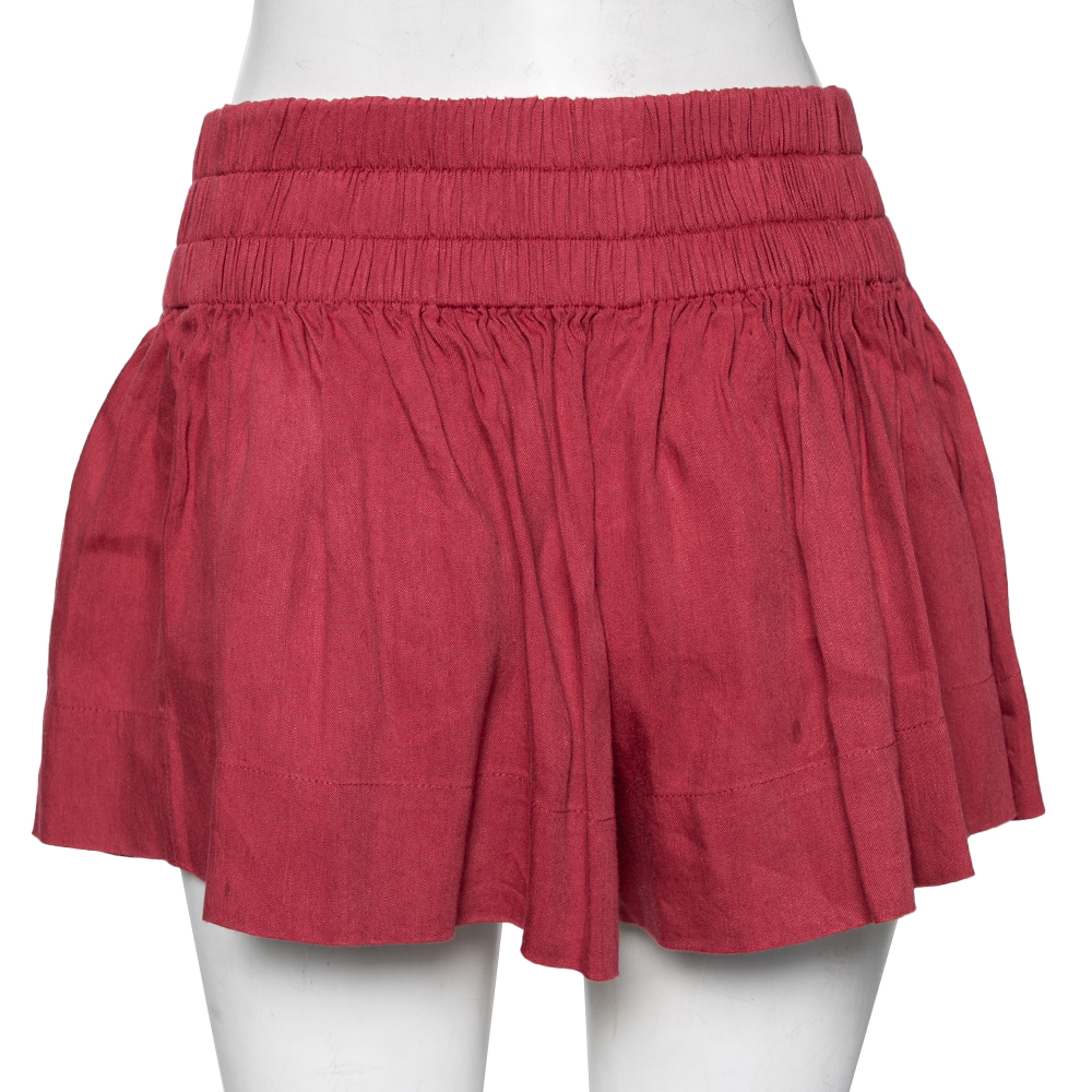 Isabel Marant Etoile Red Linen Blend Shorts S