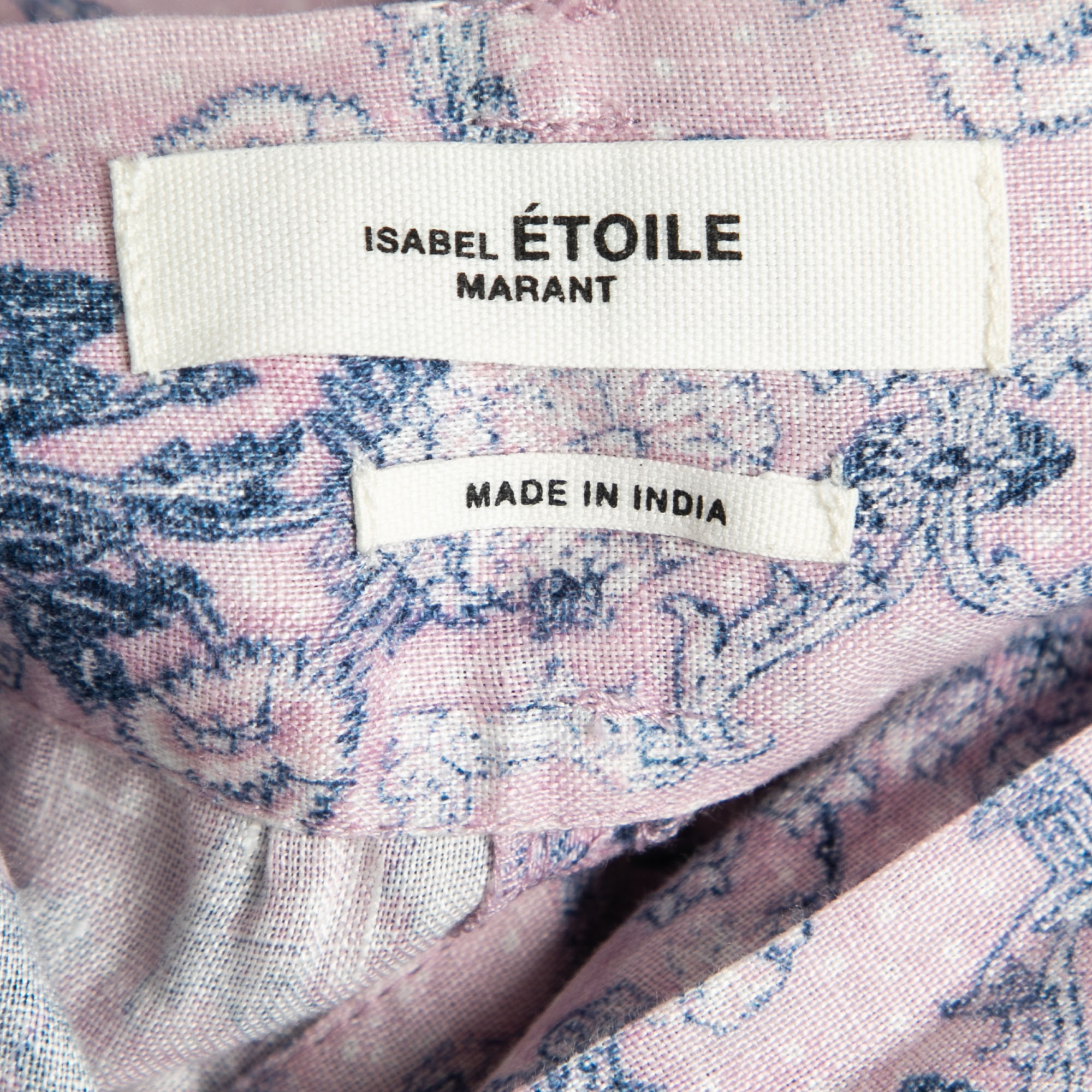 Isabel Marant Etoile Pink Printed Linen Tempster Wrap Skirt L