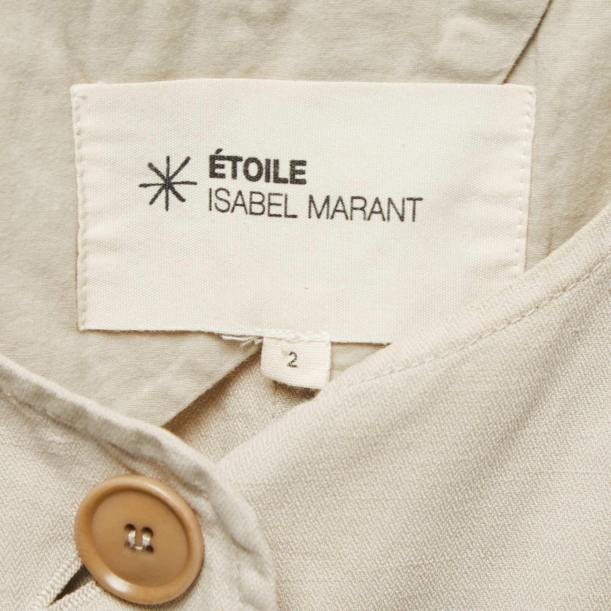 Isabel Marant Etoile Beige Cotton Button Front Jacket M