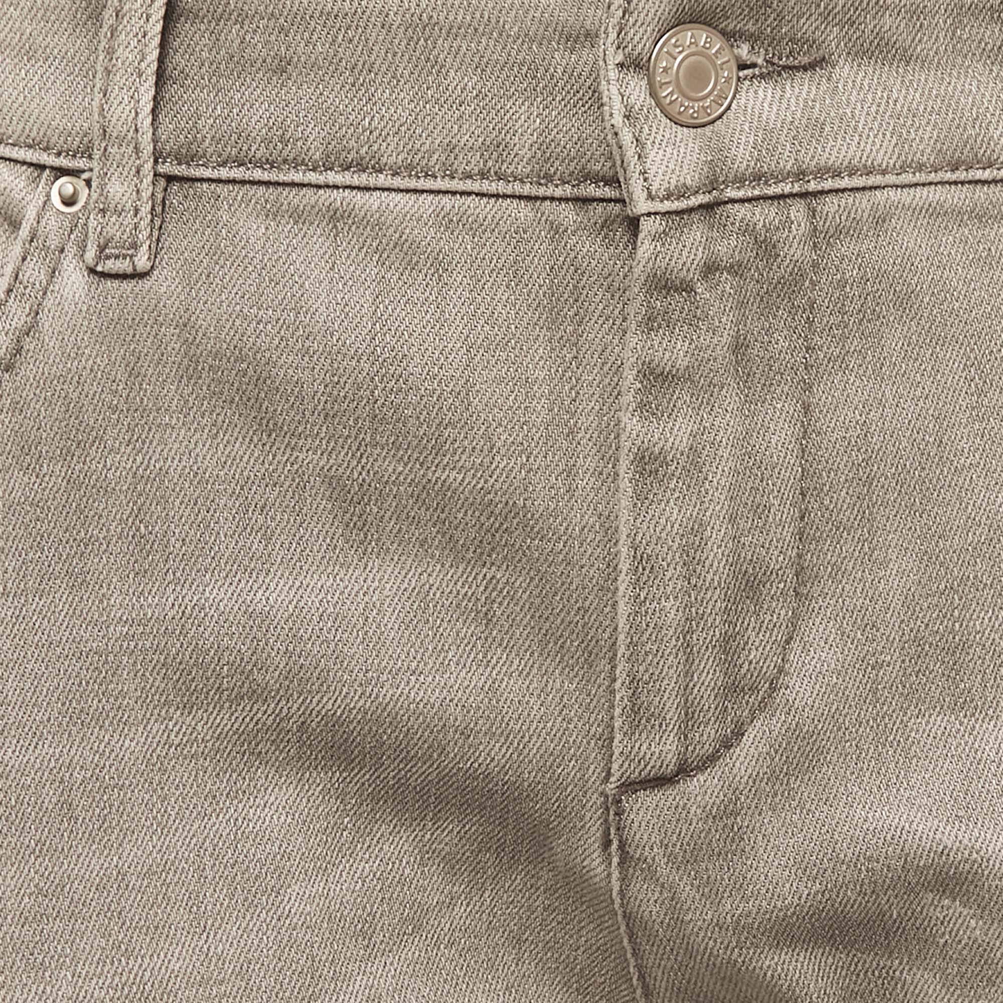 Isabel Marant Etoile Grey Denim Tribal Stripe Detail Jeans L Waist 32