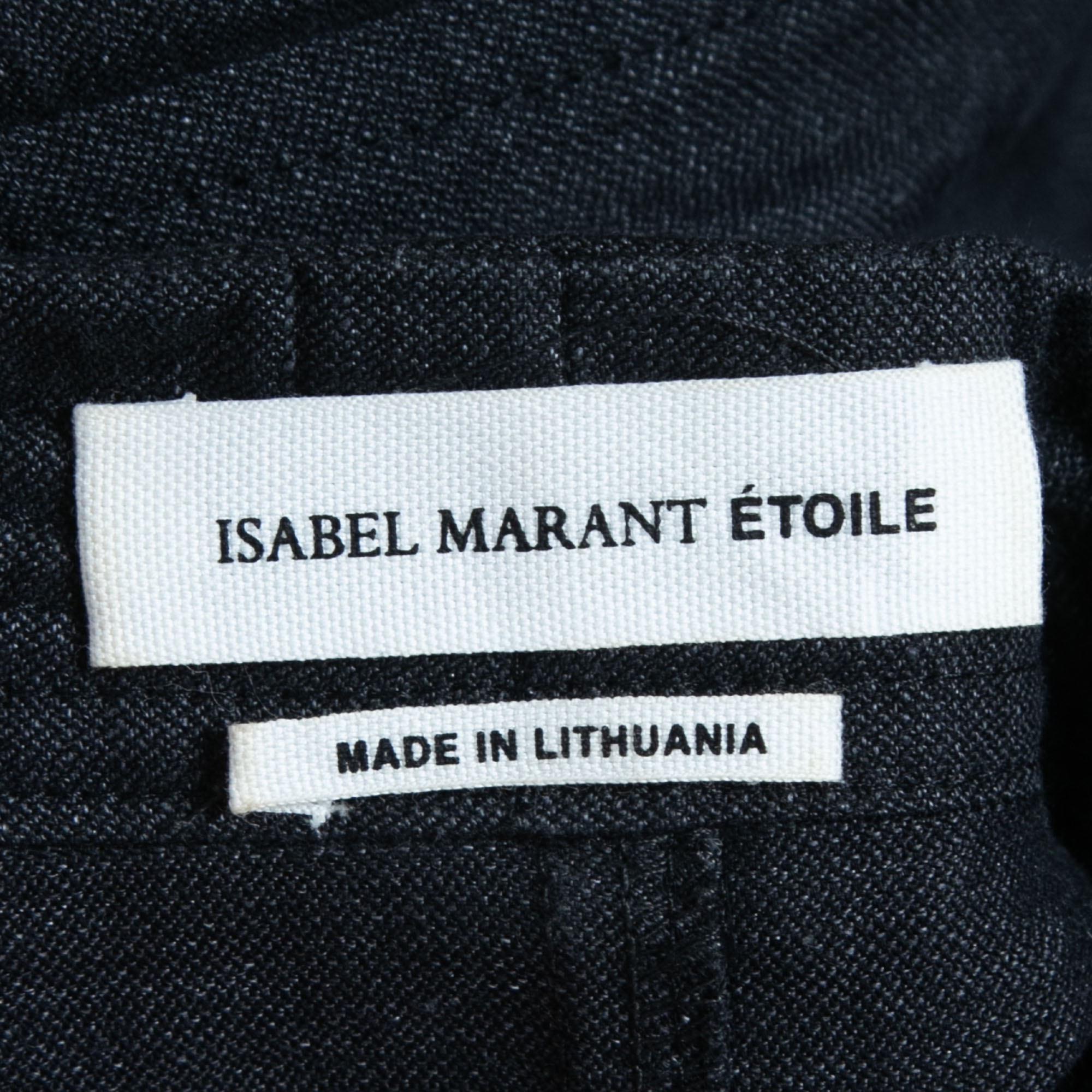 Isabel Marant Etoile Black Grey Linen Belted Sleeveless Mini Dress XS