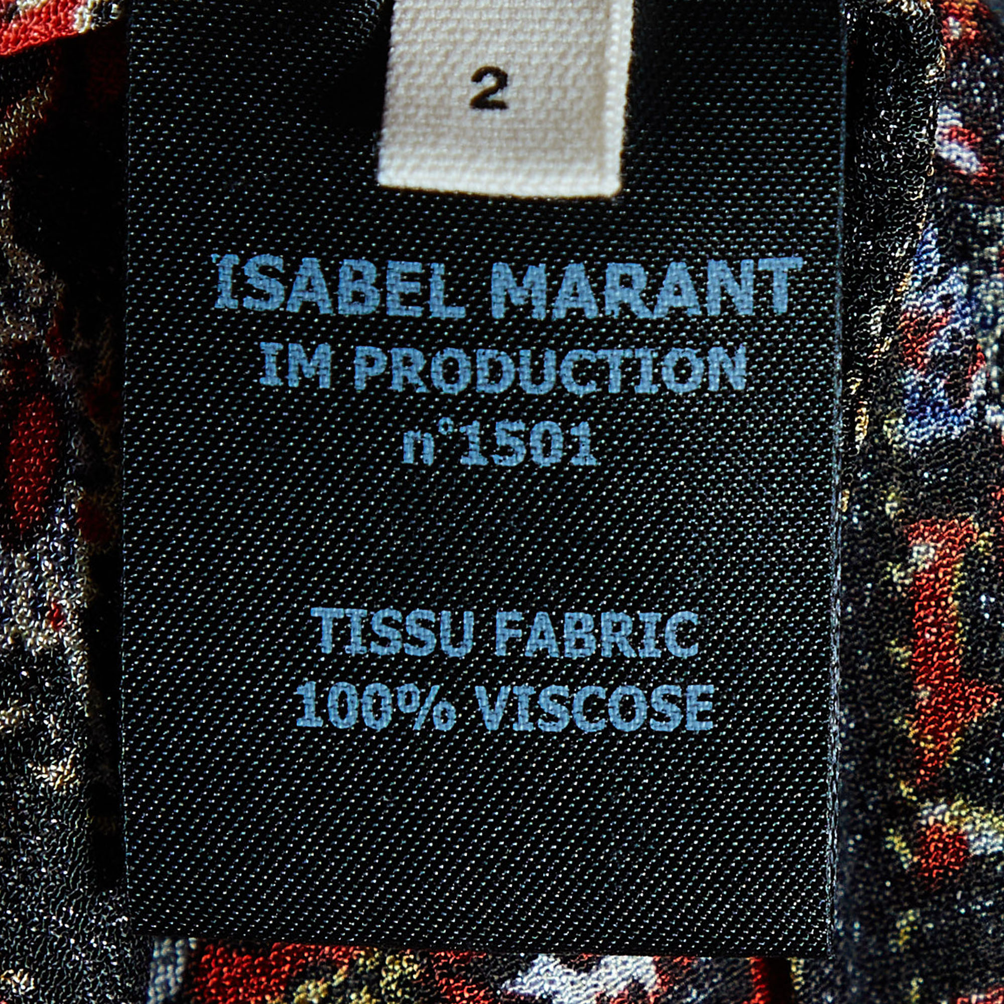 Isabel Marant Etoile Multicolor Printed Chiffon Crepe Top S