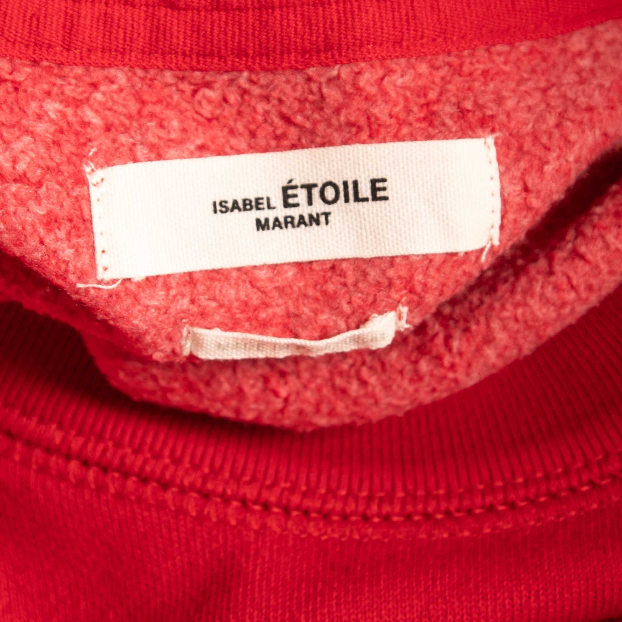 Isabel Marant Etoile Red Cotton Blend Crew Neck Sweatshirt S