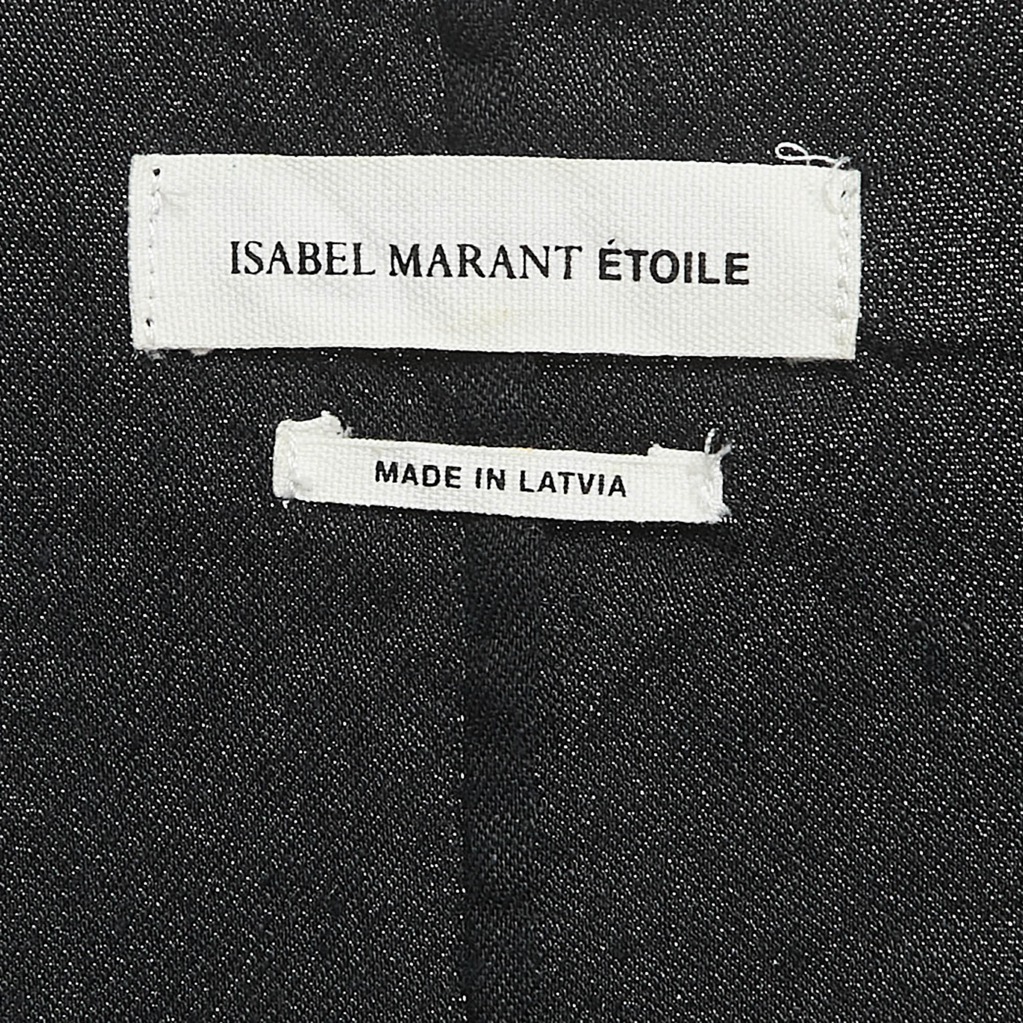Isabel Marant Etoile Black Linen Blend Wrap On Mini Dress S
