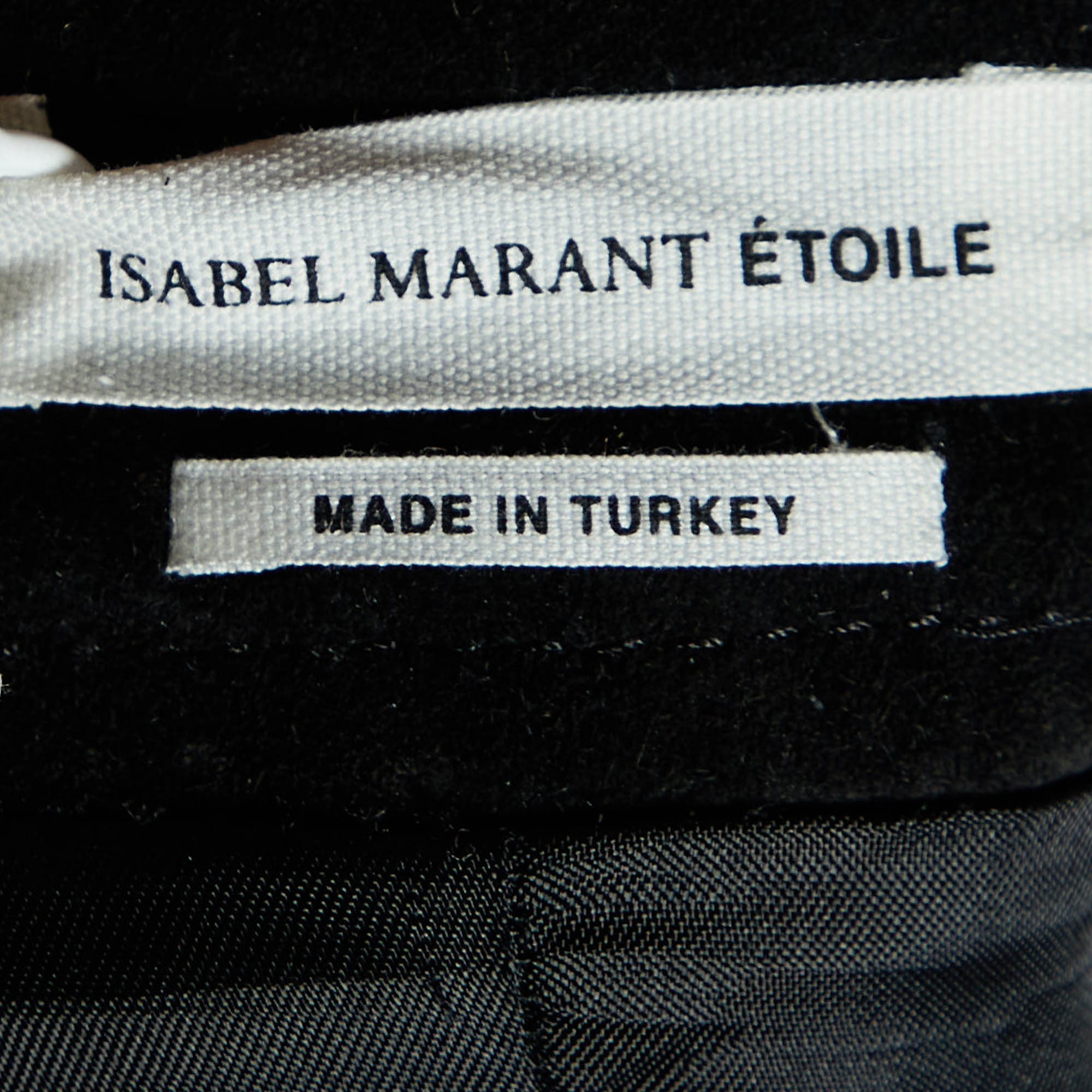 Isabel Marant Etoile Black Leather Suede Tie Detail Shorts S