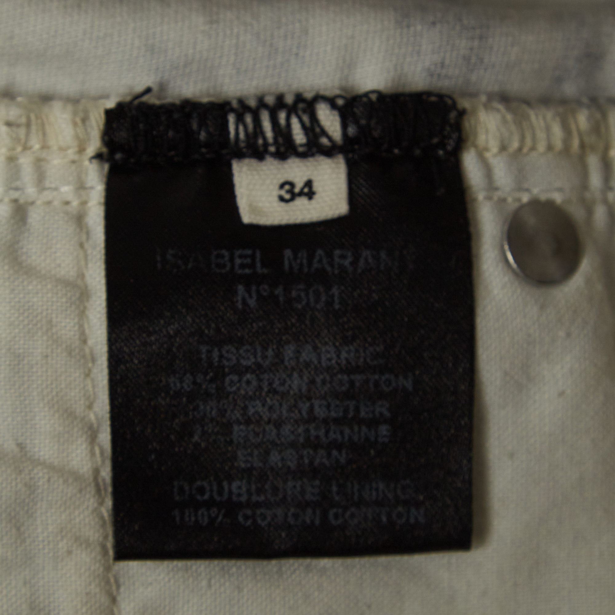 Isabel Marant Etoile Beige Printed Cotton Blend Slim Fit Jeans S Waist 26
