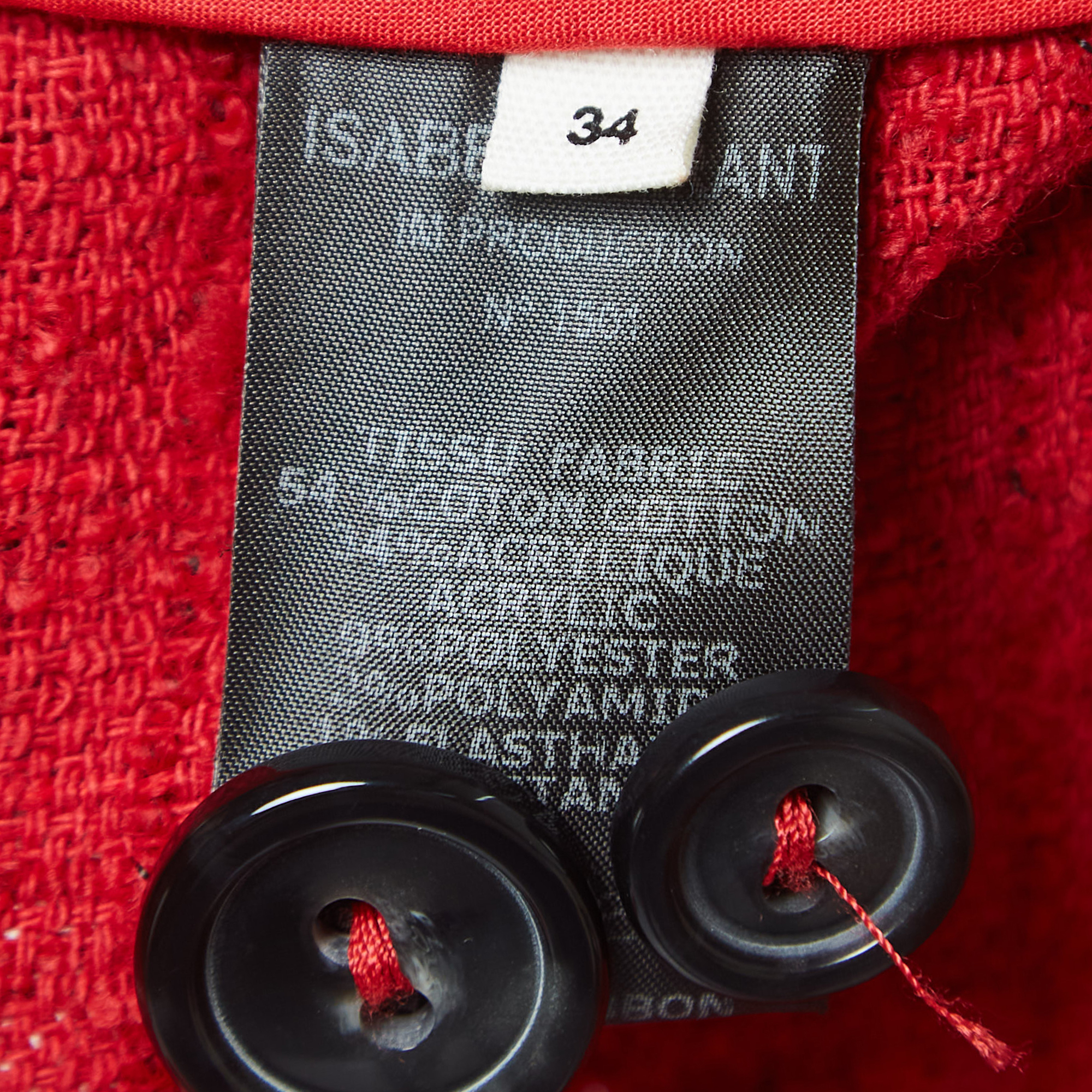 Isabel Marant Etoile Red Tweed Double-Breasted Jacket S