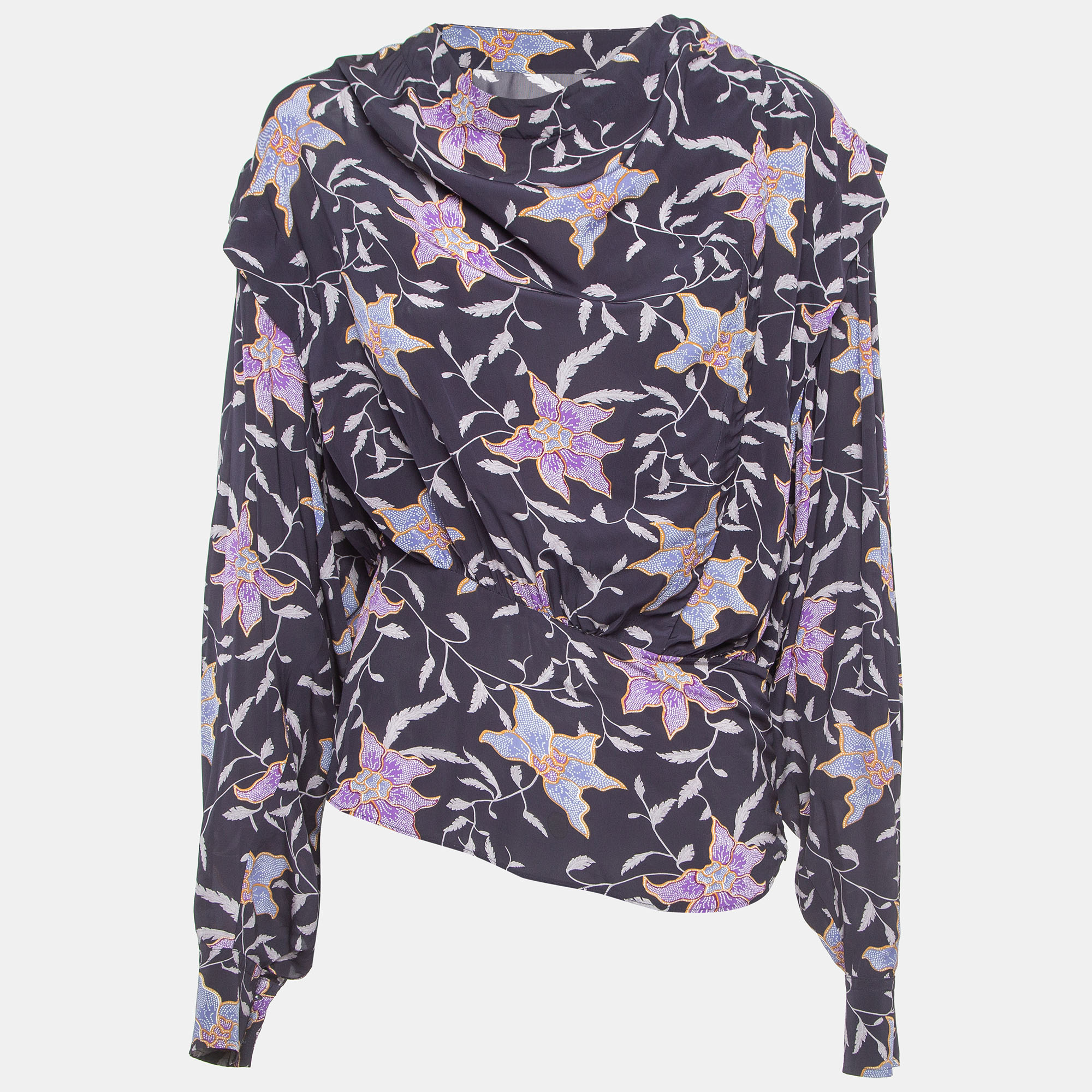 Isabel marant etoile floral print crepe oxel blouse s