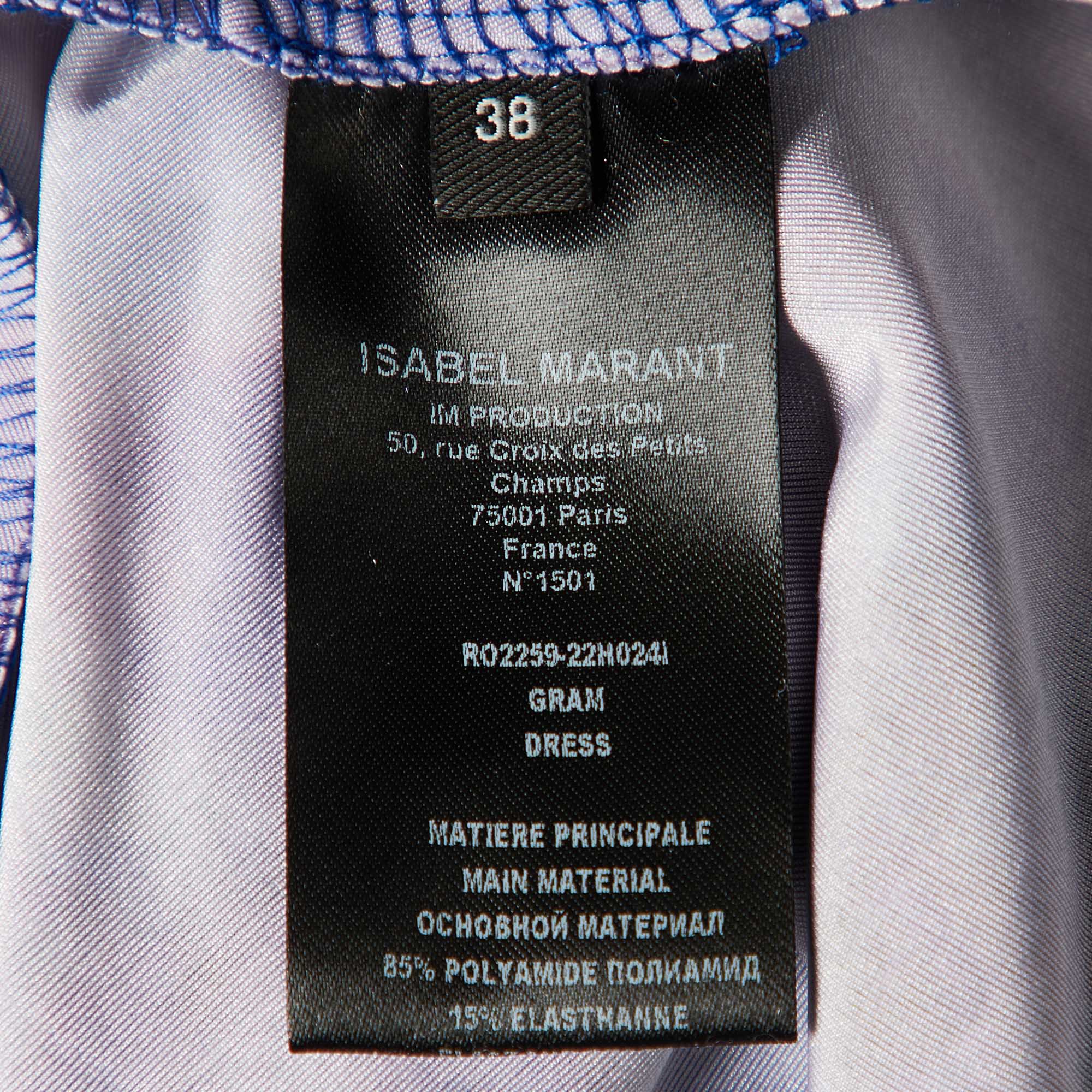 Isabel Marant Purple Printed Velvet Gram Mini Dress M