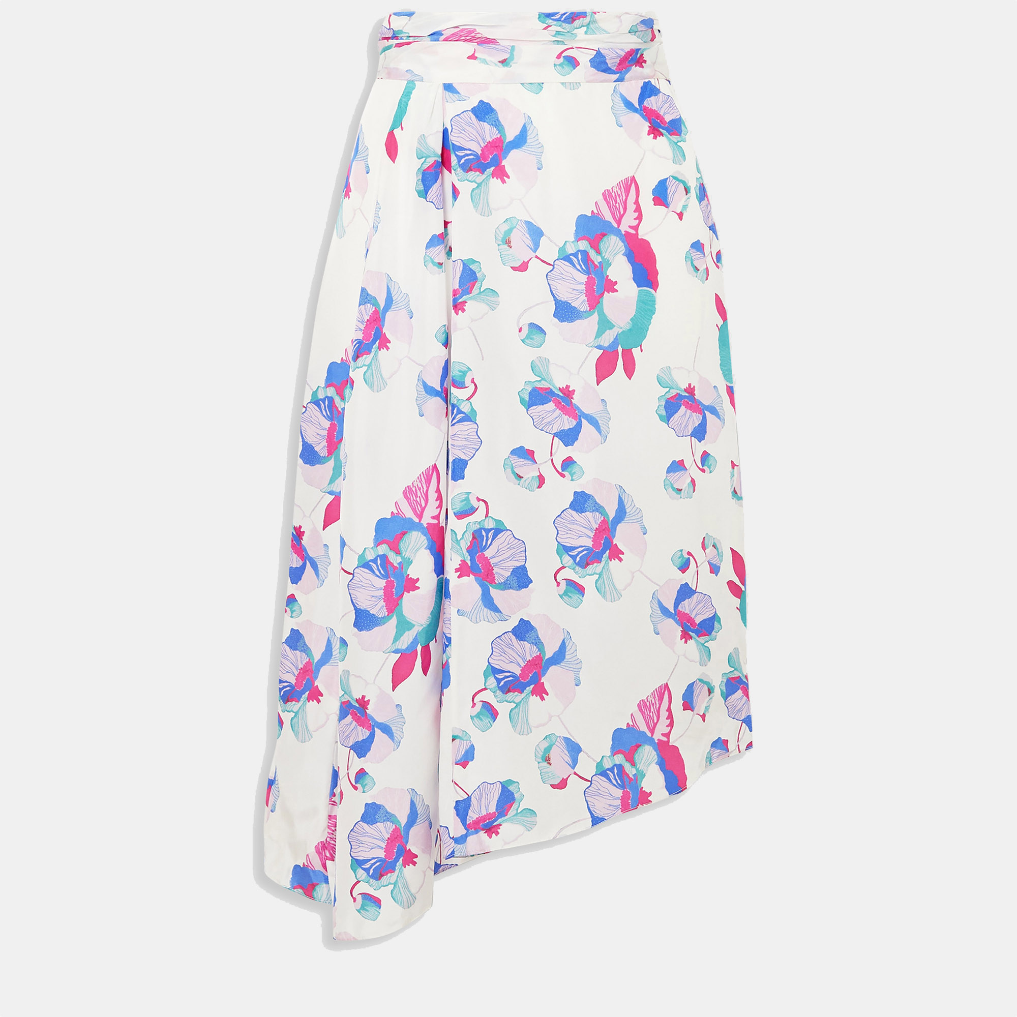 Isabel marant multicolor floral print silk knee-length skirt xxl (fr 44)