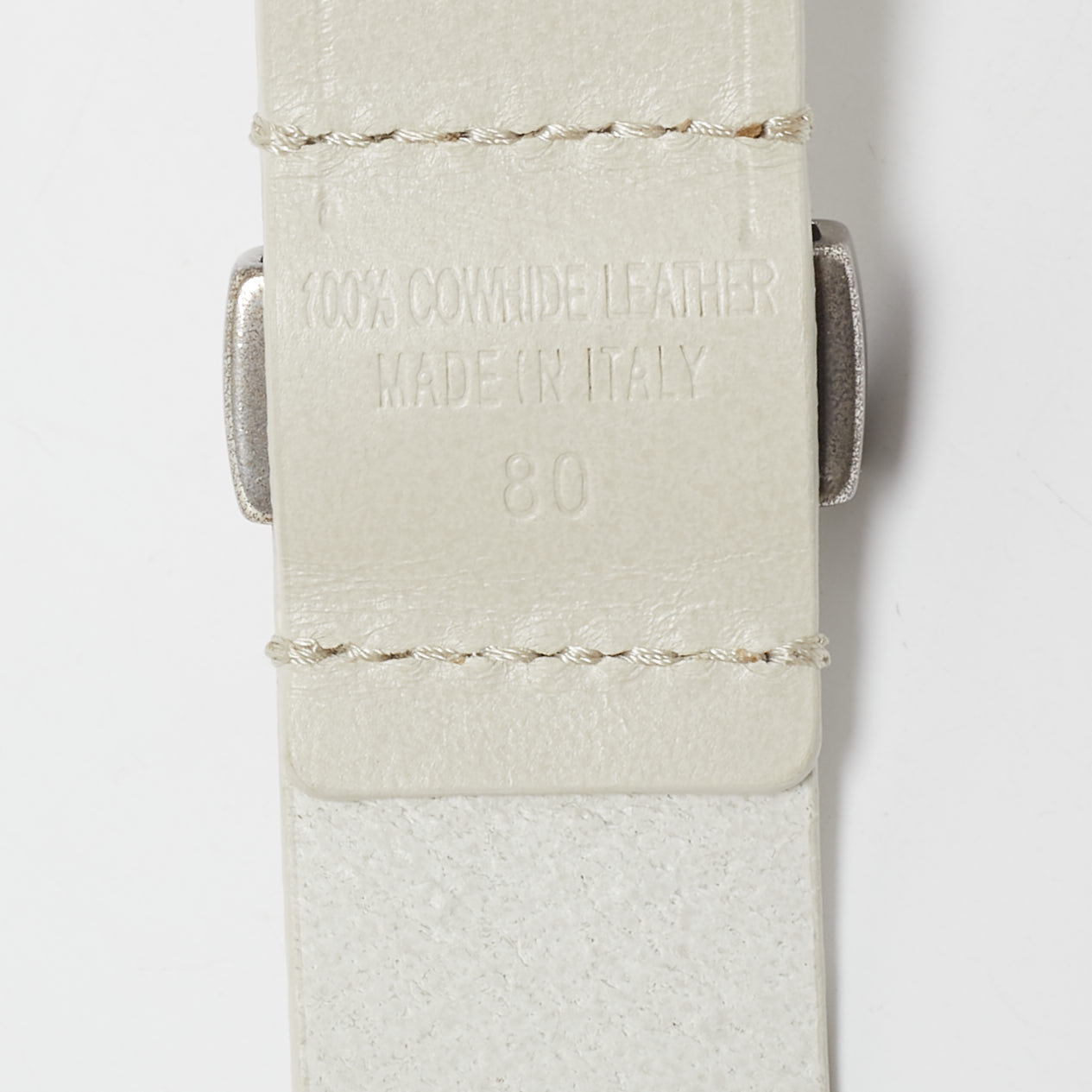 Isabel Marant Off White Leather Lasercut Buckle Belt 80CM