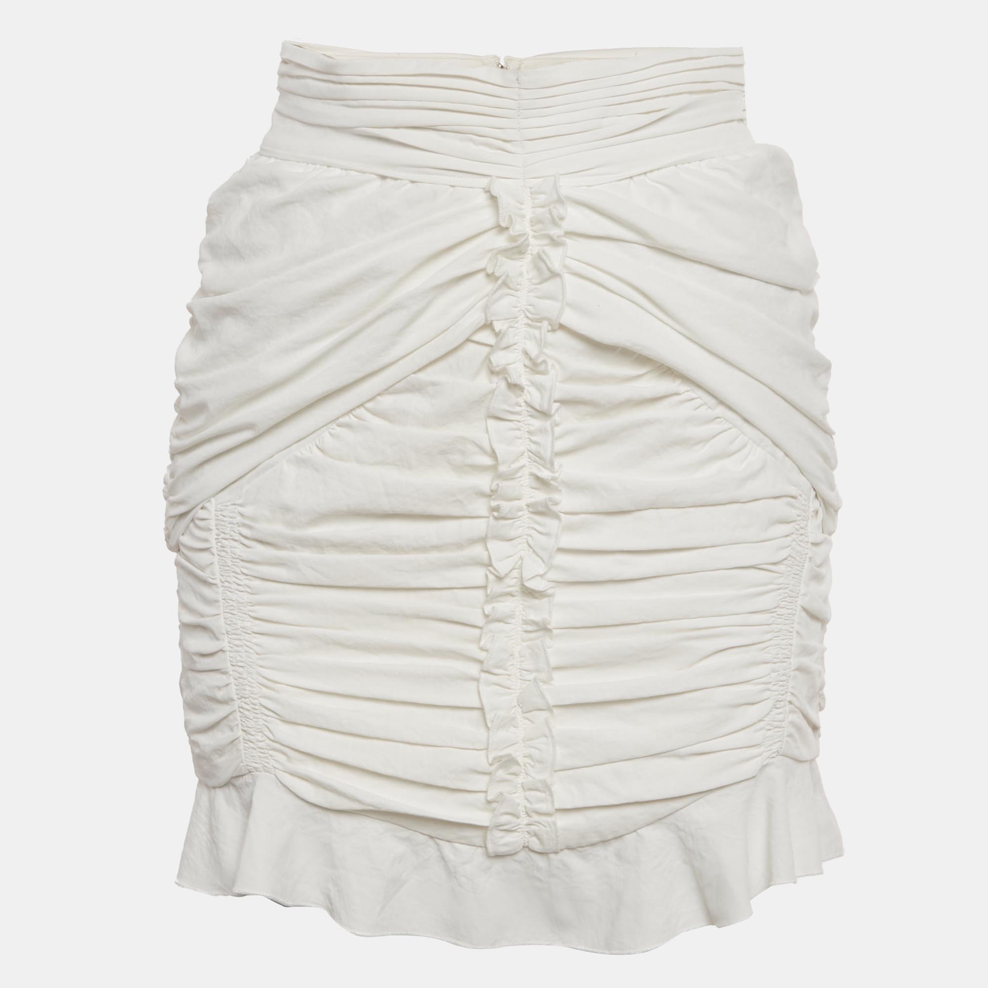 Isabel Marant White Crepe Ruched & Ruffle Mini Skirt S
Isabel Marant White Crepe Ruched & Ruffle Mini Skirt S