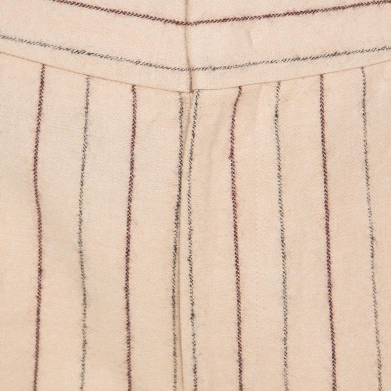 Isabel Marant Beige Striped Linen And Wool Flared Keroan Cropped Pants S