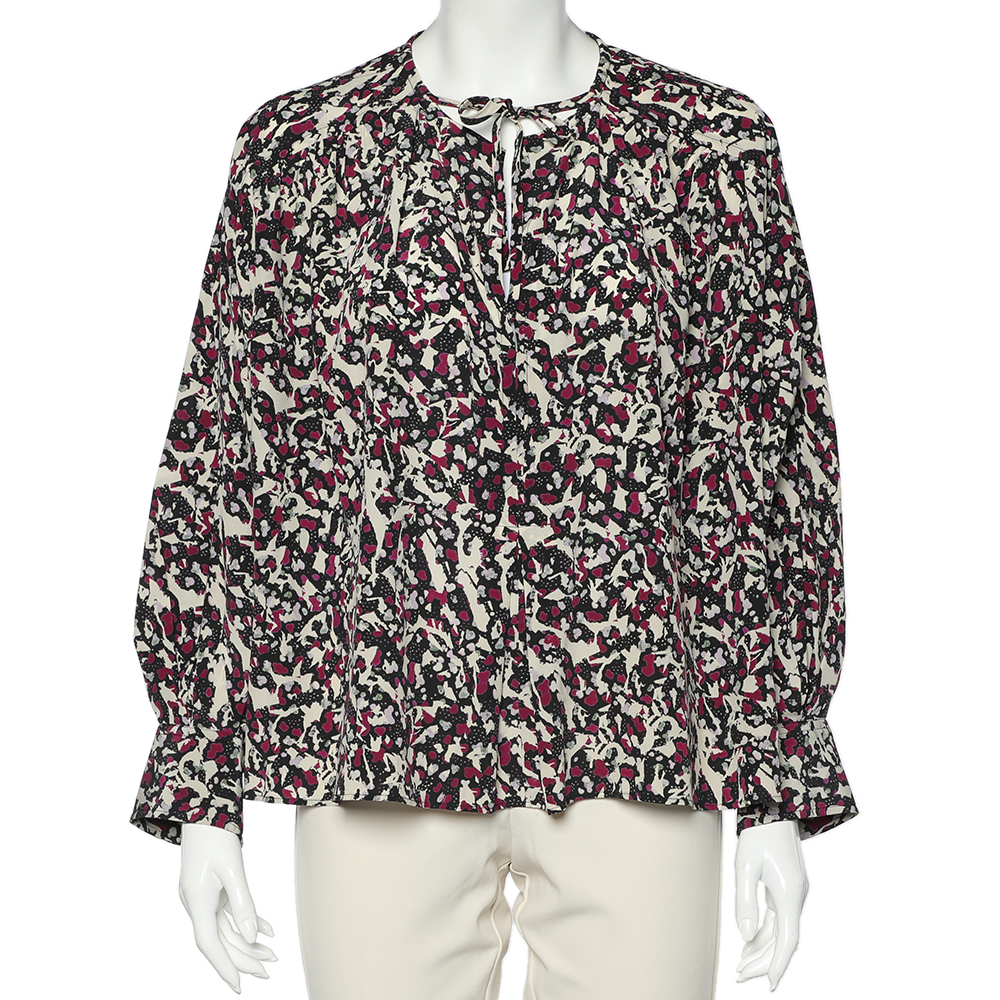 Isabel Marant Multicolor Printed Silk Oversized Top M