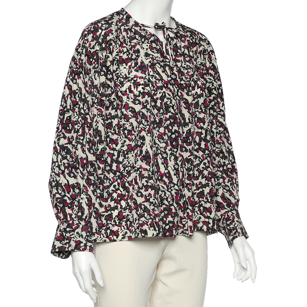 Isabel Marant Multicolor Printed Silk Oversized Top M