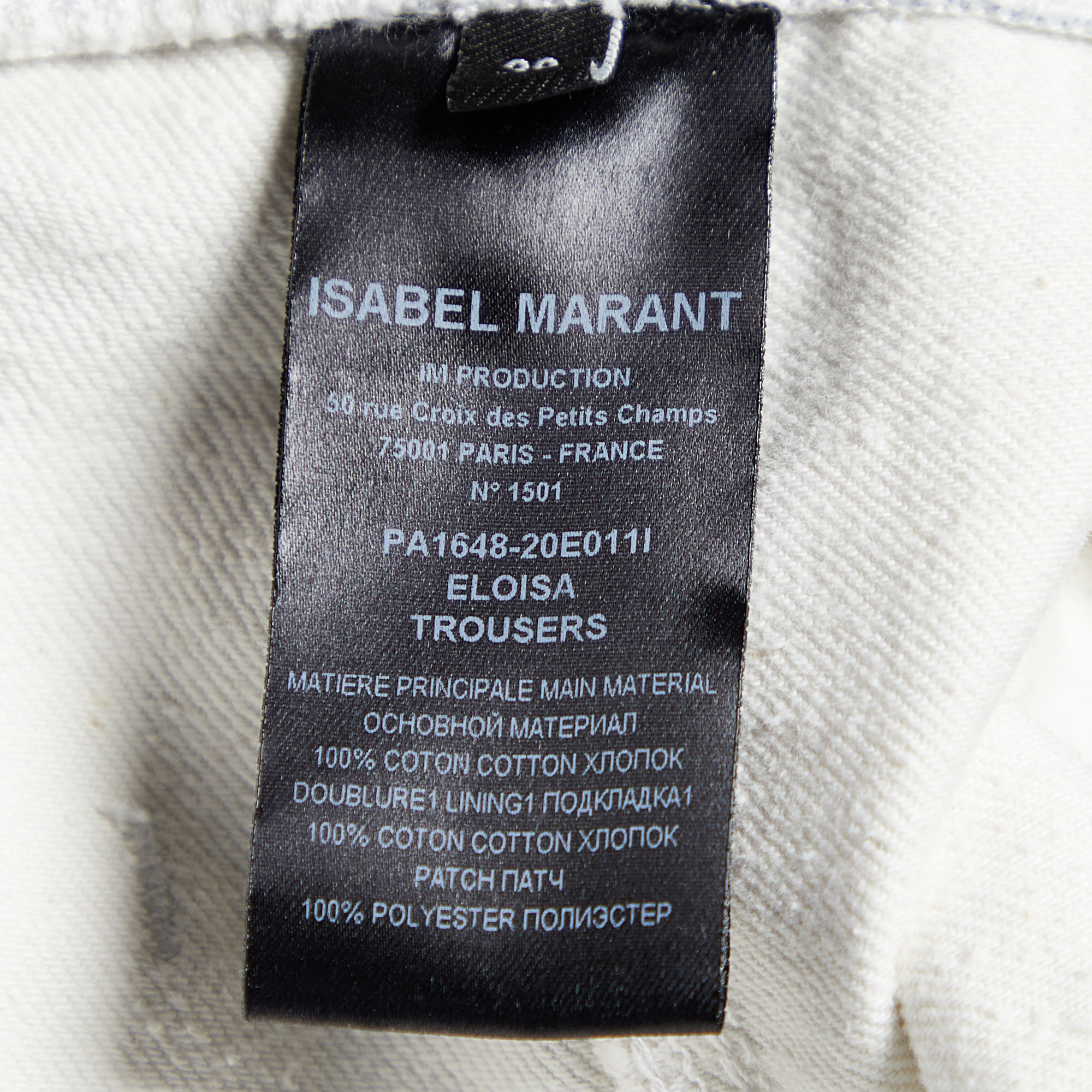 Isabel Marant White Tie-Dye Print Denim Eloisa High Rise Jeans M Waist 33