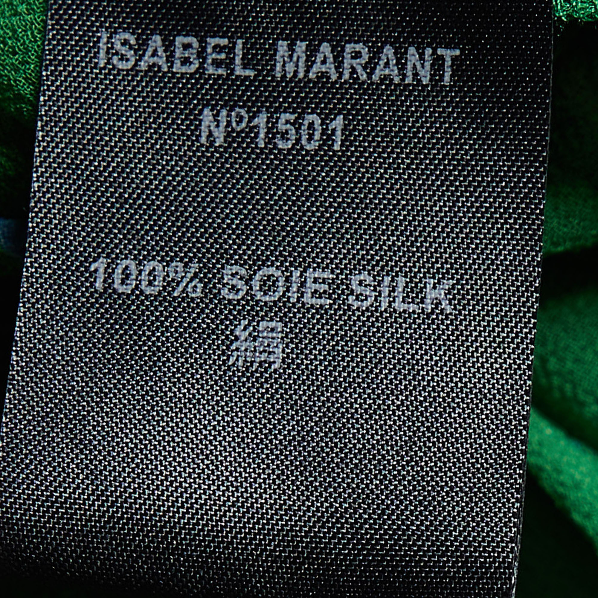 Isabel Marant Green Floral Printed Silk Chiffon Sleeveless Mini Dress S