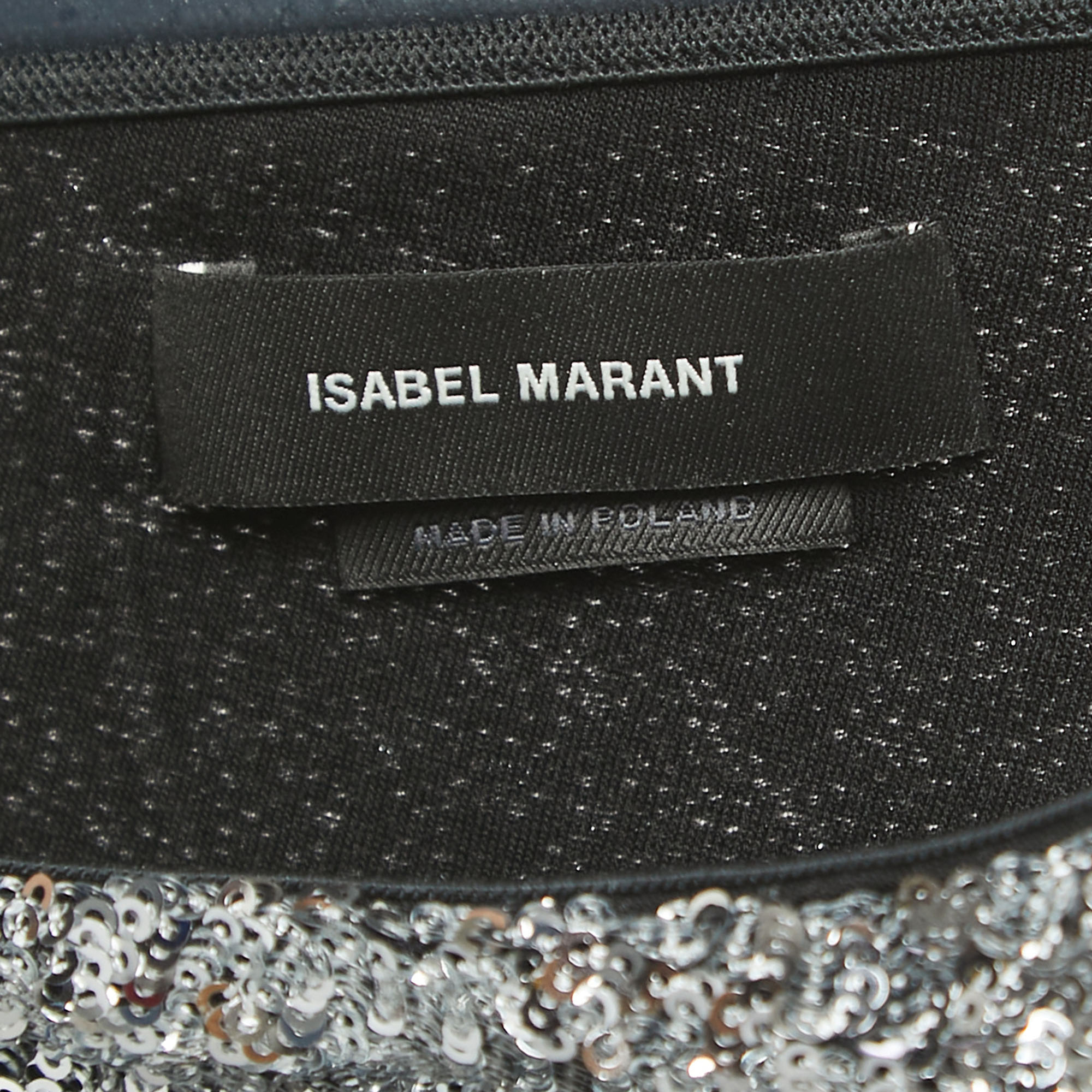 Isabel Marant Silver Sequined One Shoulder Blouse S