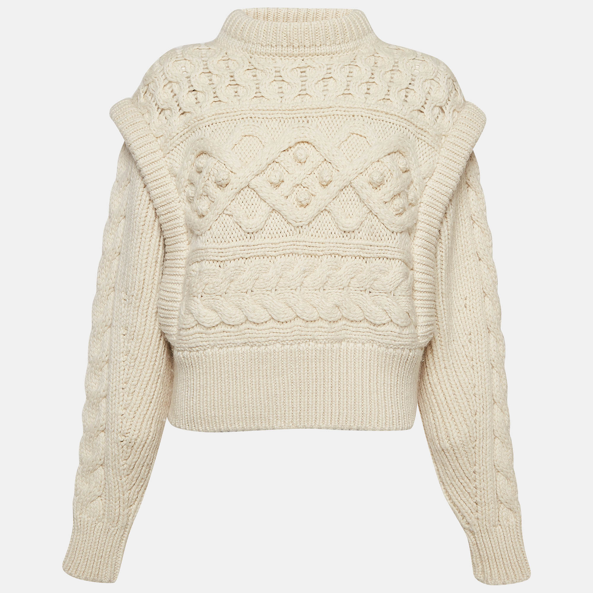 

Isabel Marant Off-White Layered Cable Knit Sweater