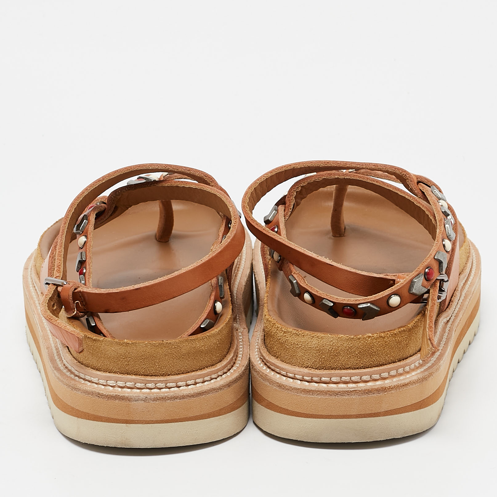 Isabel Marant Brown Leather Elham Flat Sandals Size 40