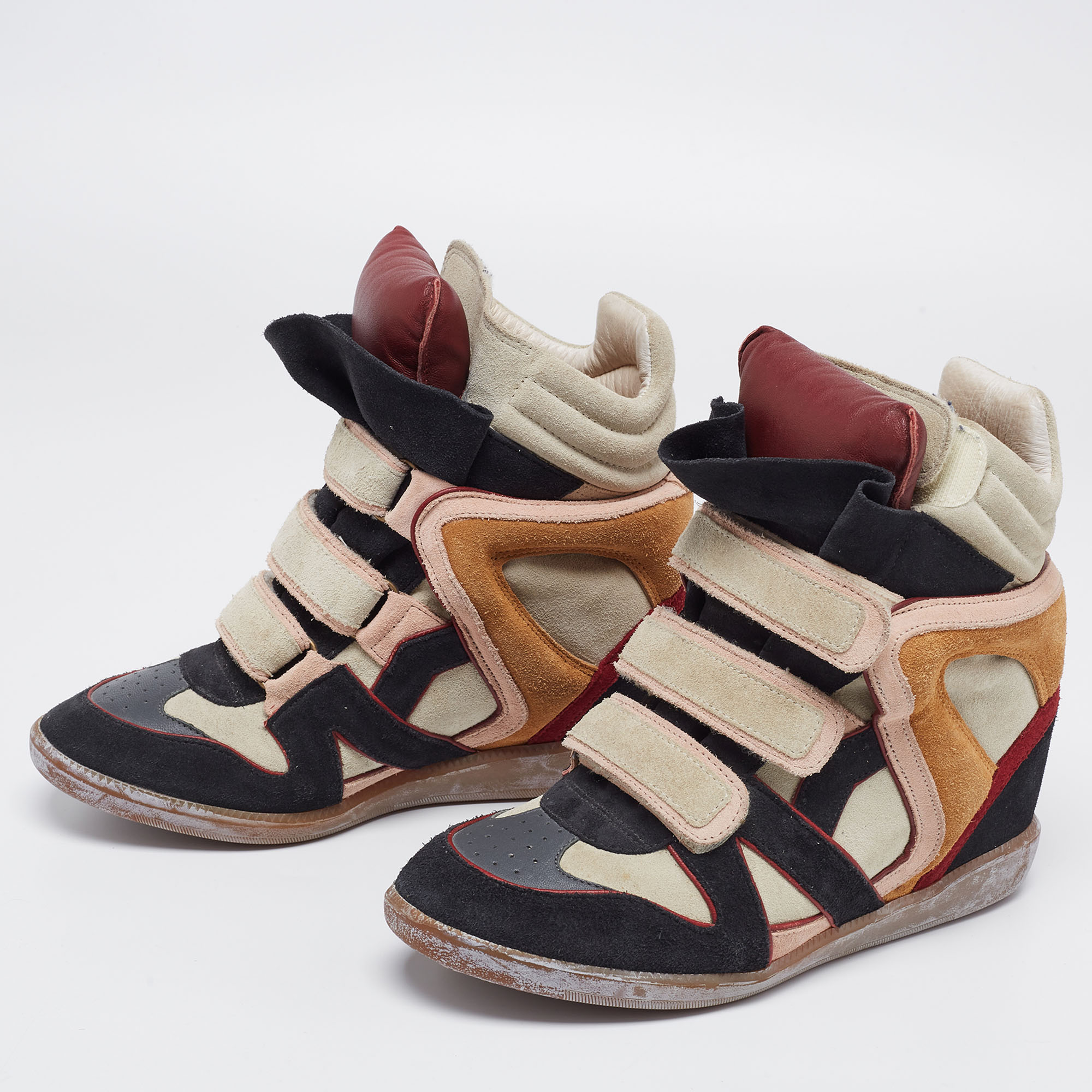 Isabel Marant Multicolor Suede And Leather Bekett Wedge High Top Sneakers Size
Isabel Marant Multicolor Suede And Leather Bekett Wedge High Top Sneakers Size