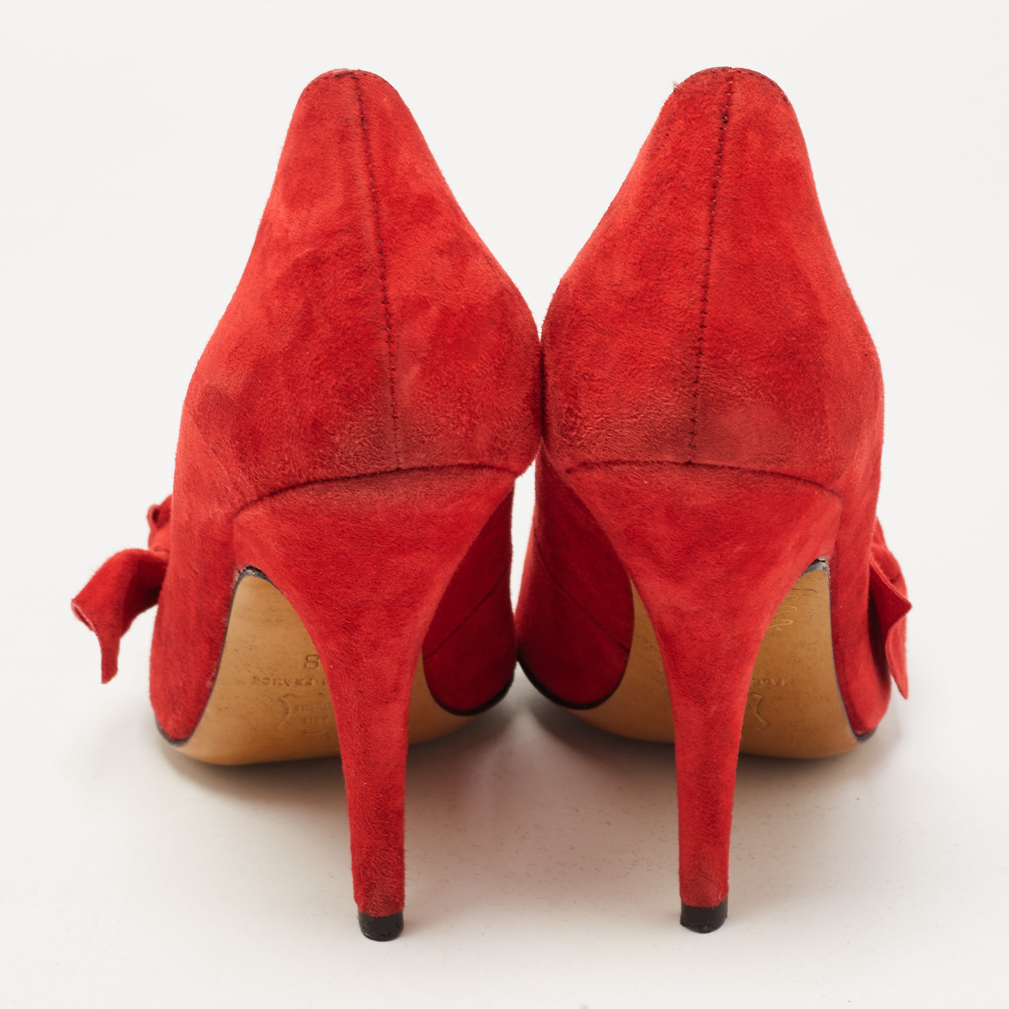 Isabel Marant Red Suede Side Bow Pumps Size 38