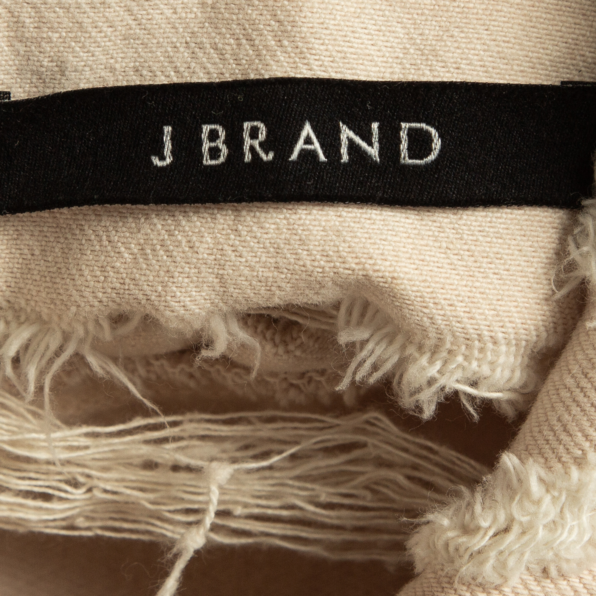 J Brand Cream Distressed & Ripped  Denim Buttoned Jacket L