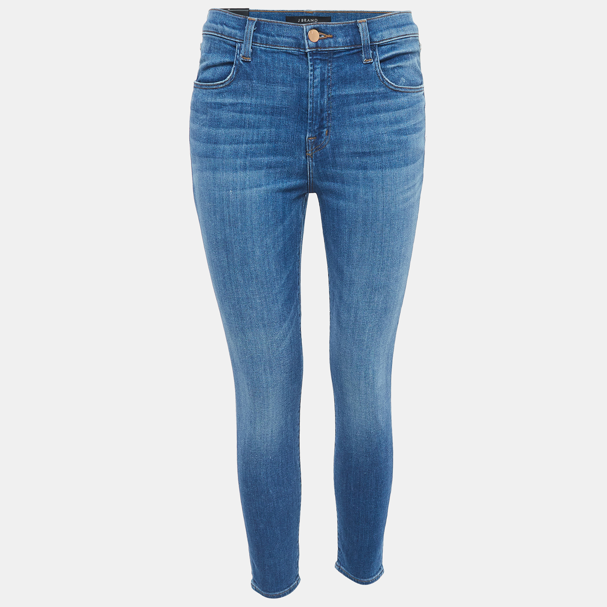 J Brand Blue Washed Denim High Rise Crop Jeans M Waist 29