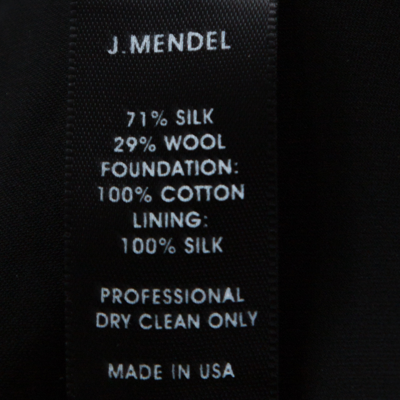 J Mendel Multicolor Printed Crepe Front Pleat Detail Strapless Dress S