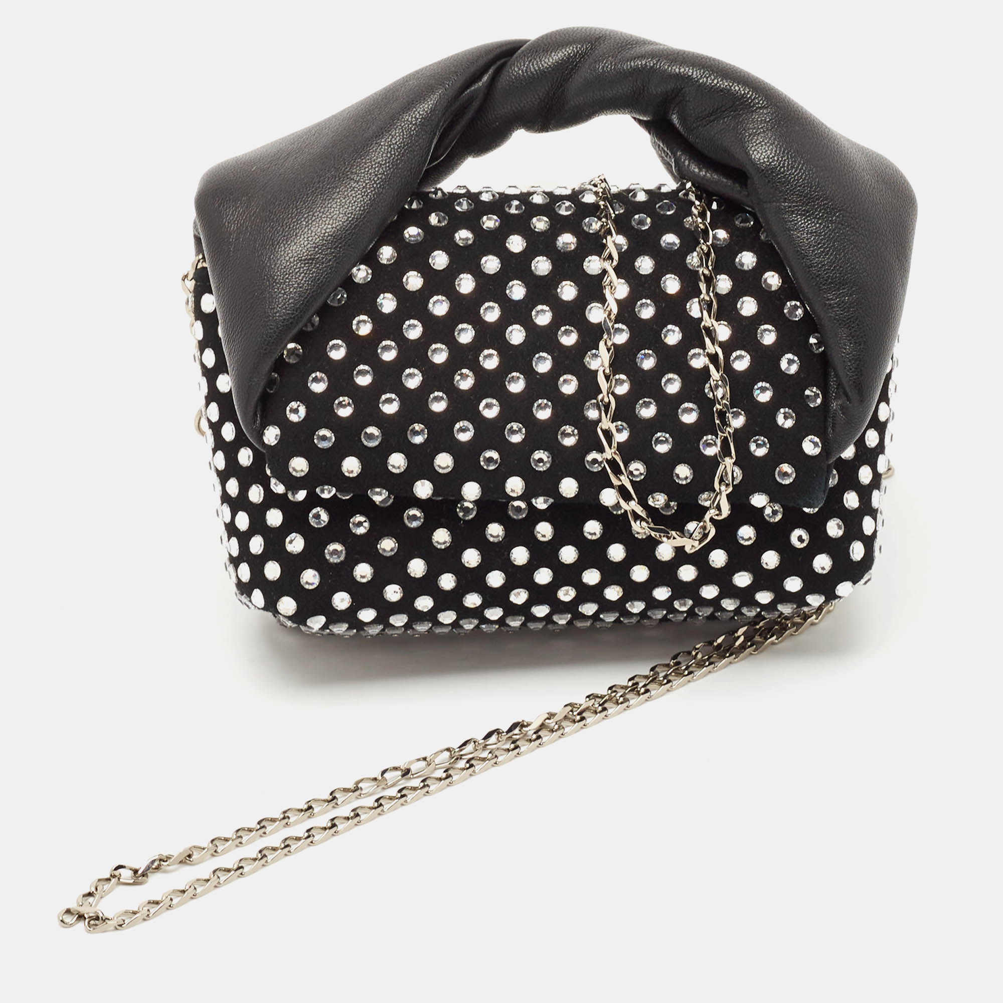J.W.Anderson Black Leather and Suede Nano Crystals Twisted Chain Clutch
J.W.Anderson Black Leather and Suede Nano Crystals Twisted Chain Clutch