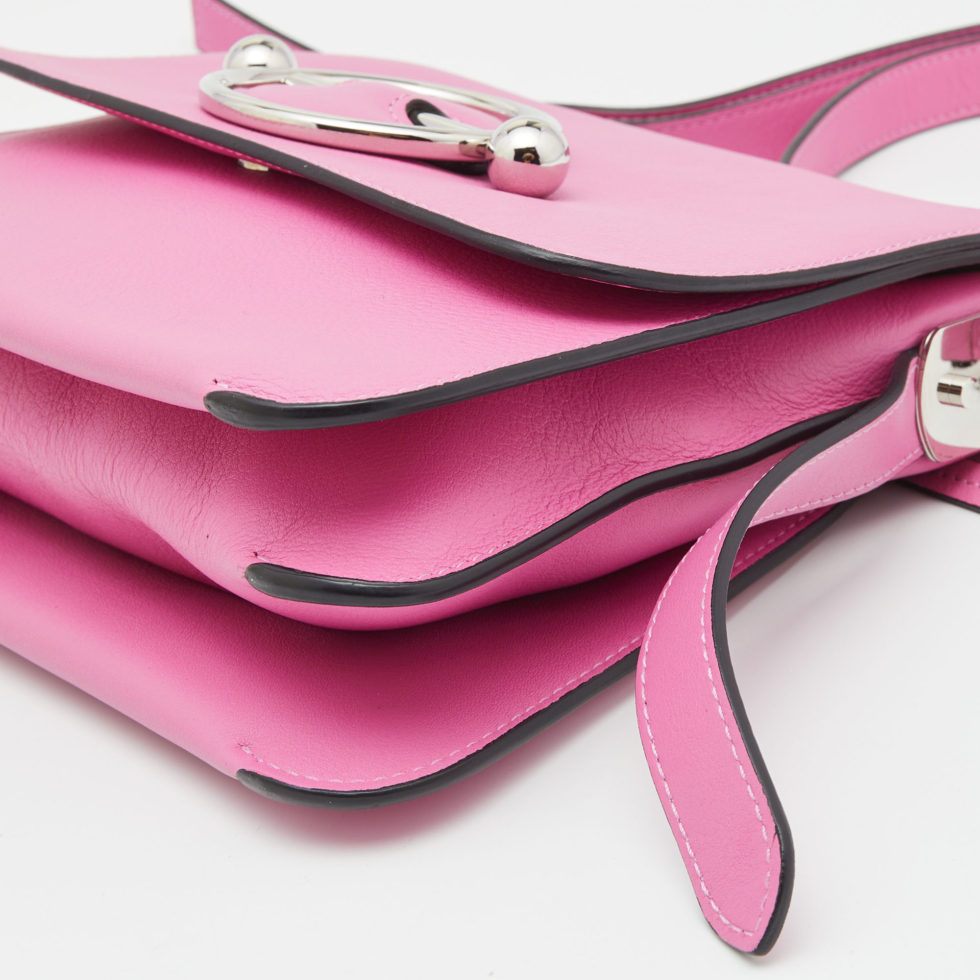 J.W.Anderson Pink Leather Disc Crossbody Bag