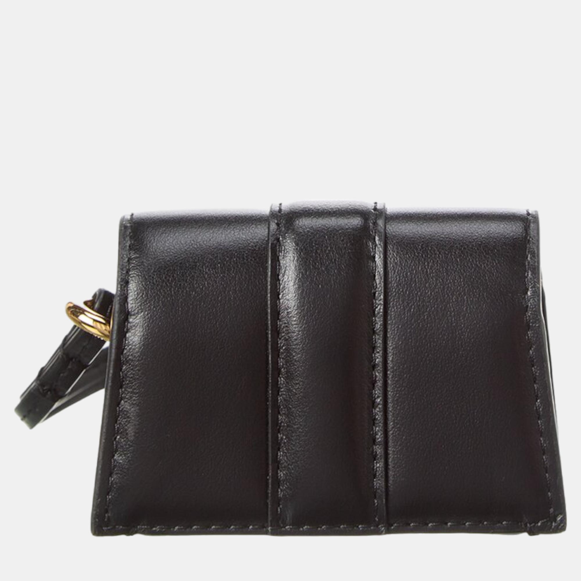 Jacquemus Black Leather Airpodcase