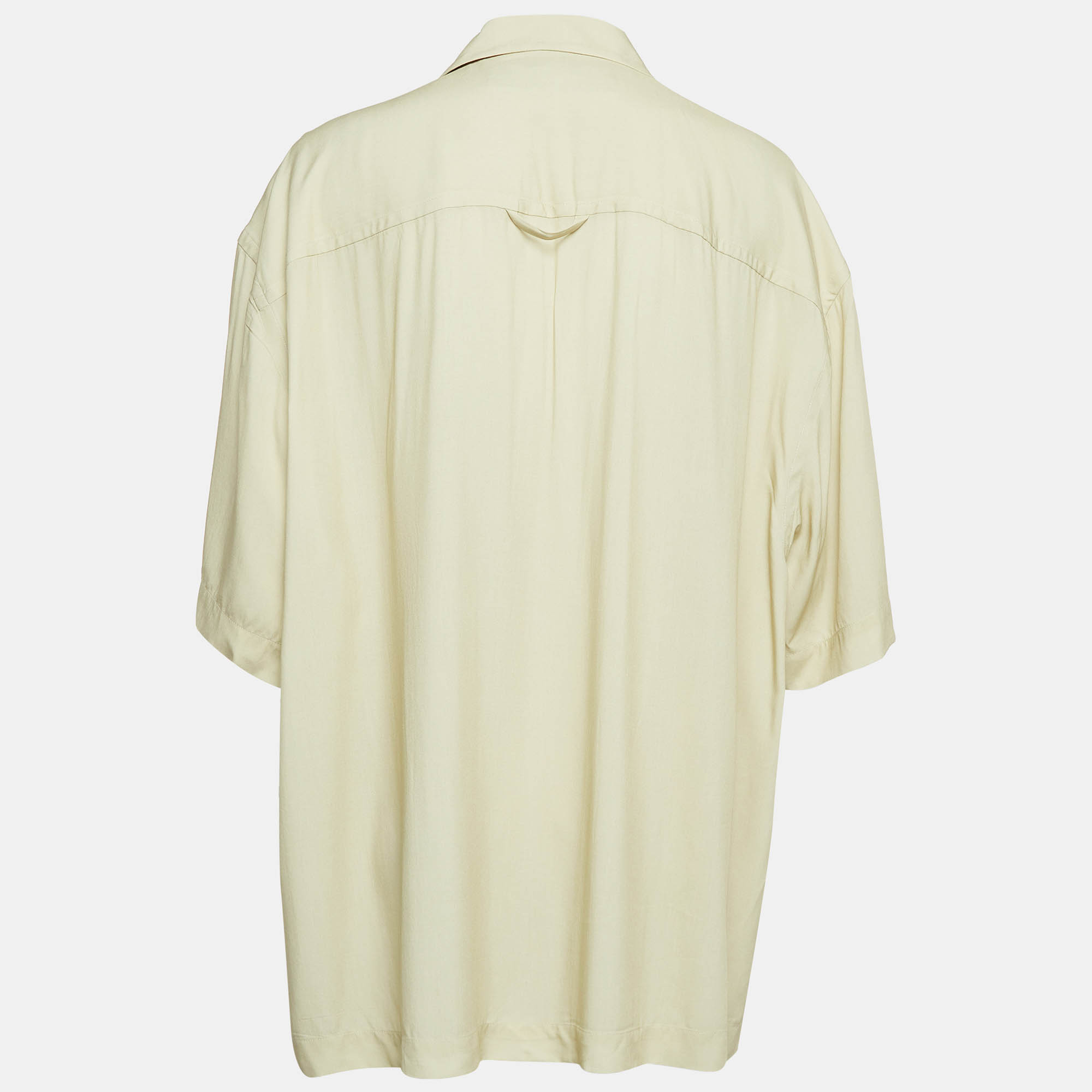 Jacquemus Beige Printed Crepe La Chemise Jean Shirt XXL