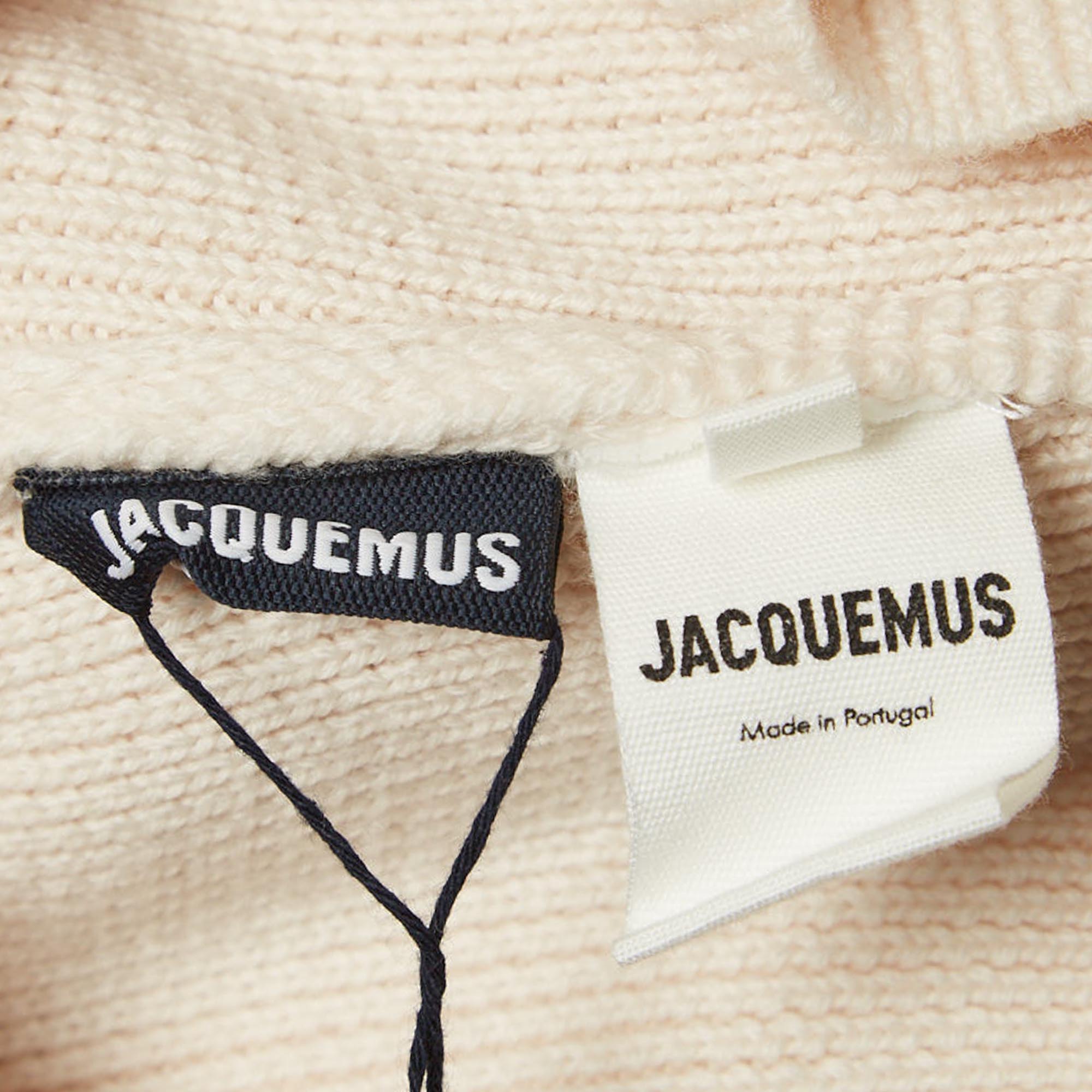 Jacquemus Light Beige Wool Knit Double Layered Sweater L