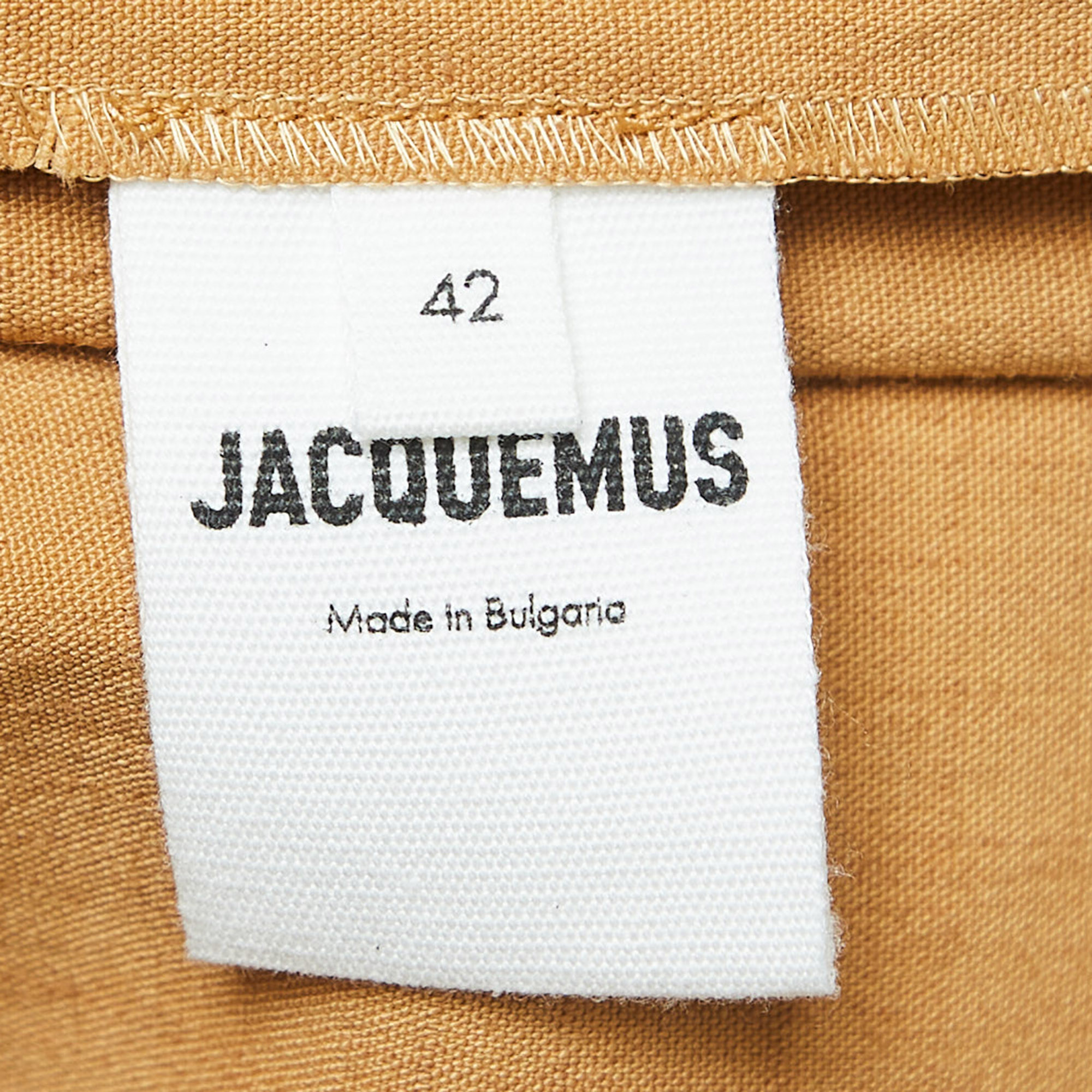 Jacquemus Camel Brown Linen Blend Long Dress M