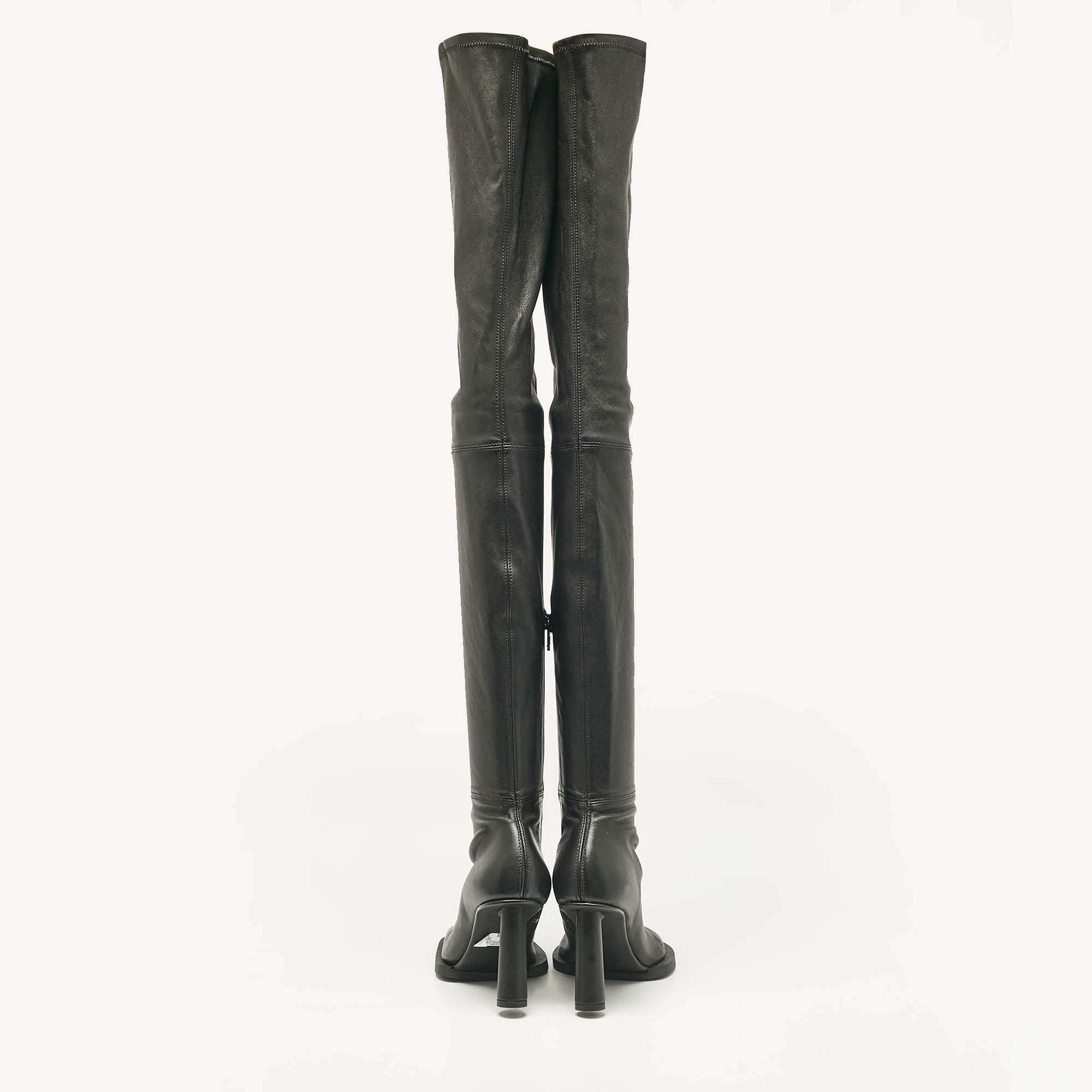 Jacquemus Black Leather Over The Knee Boots Size 38