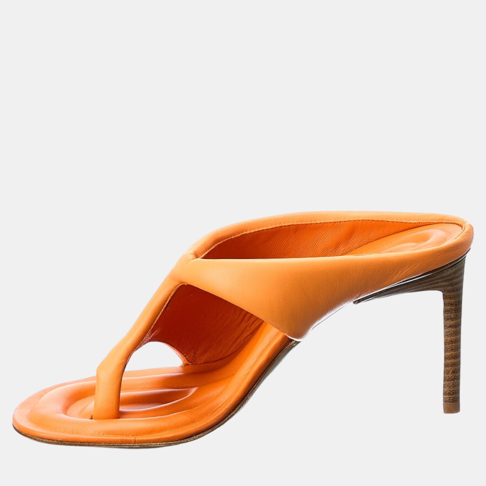 Jacquemus Orange Leather Sandal