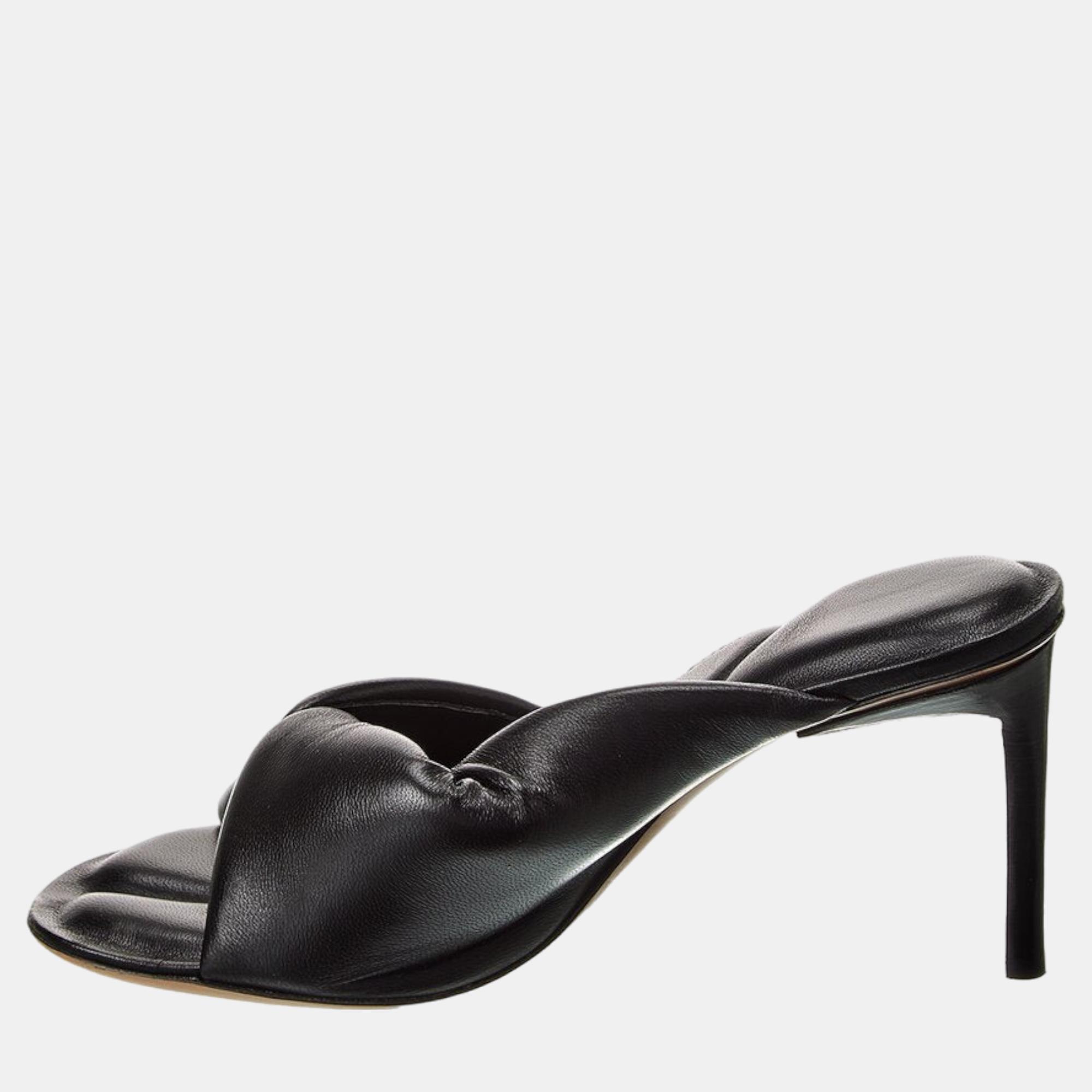 Jacquemus Black Leather Sandals EU 37
