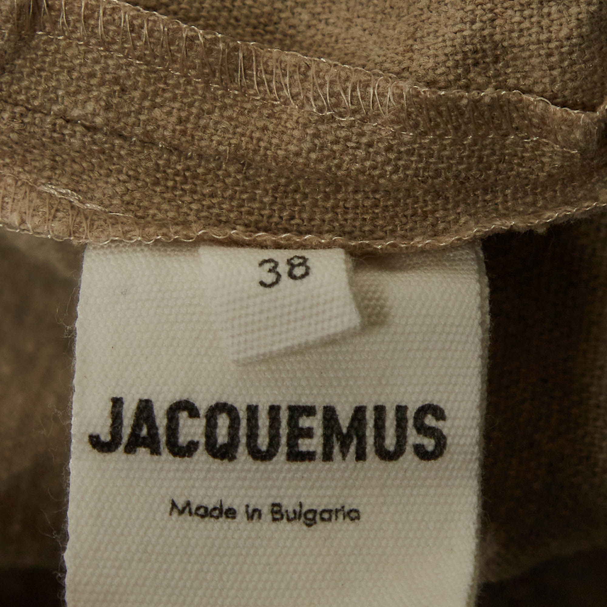 Jacquemus Beige Linen Cross-Over Waist Skirt M