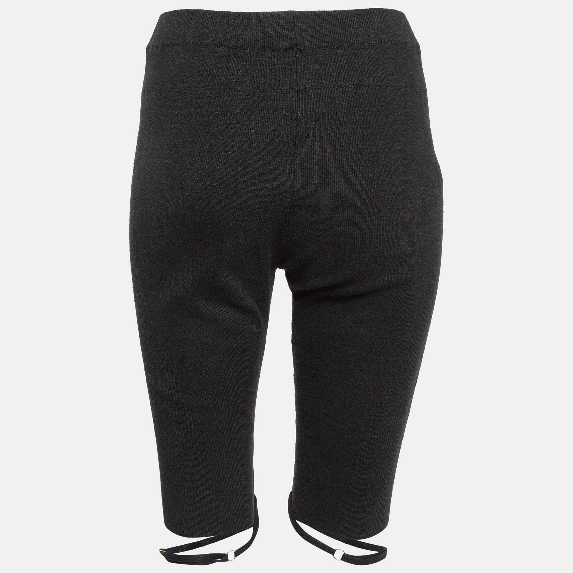 Jacquemus Black Rib Knit Biker Shorts L