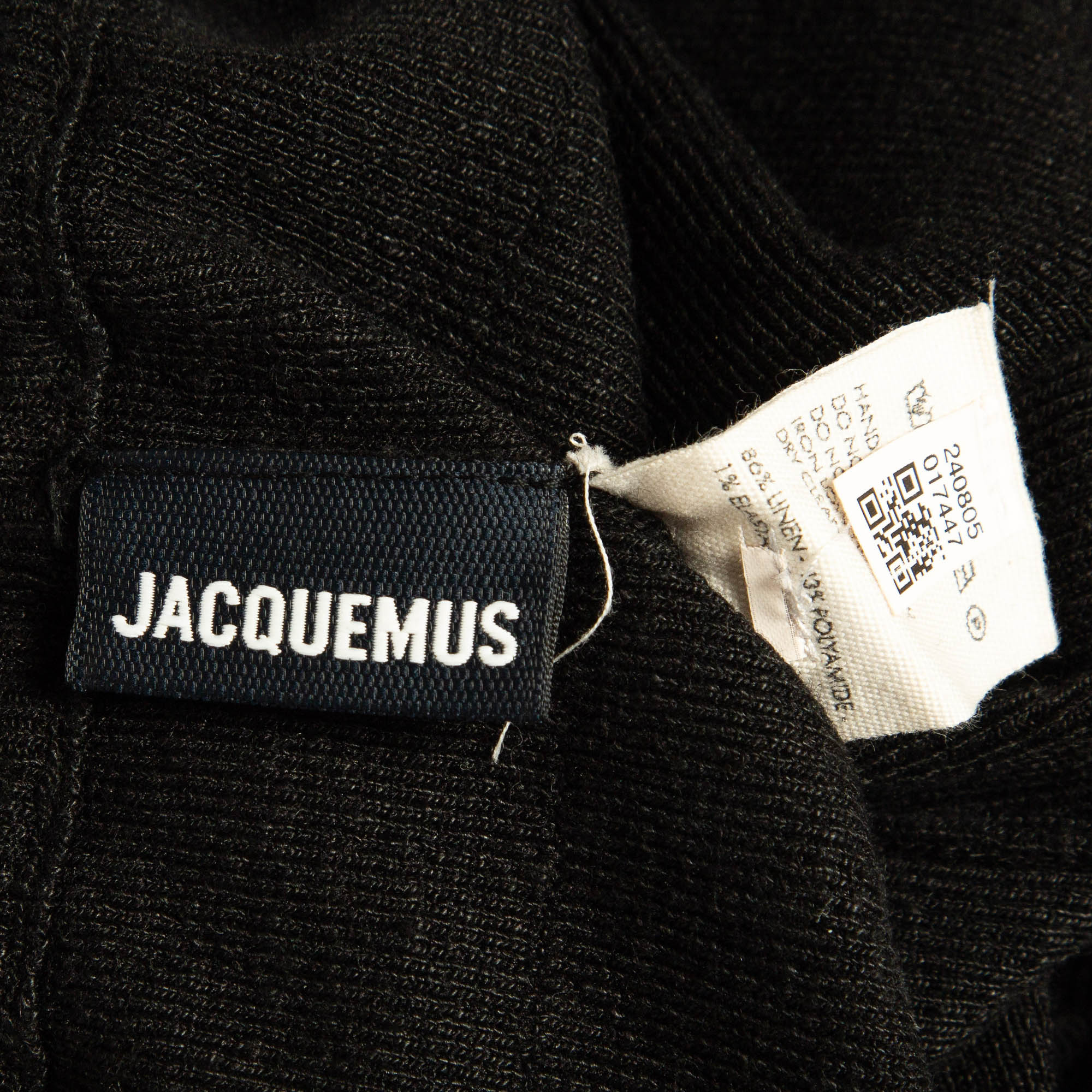 Jacquemus Black Rib Knit Biker Shorts L