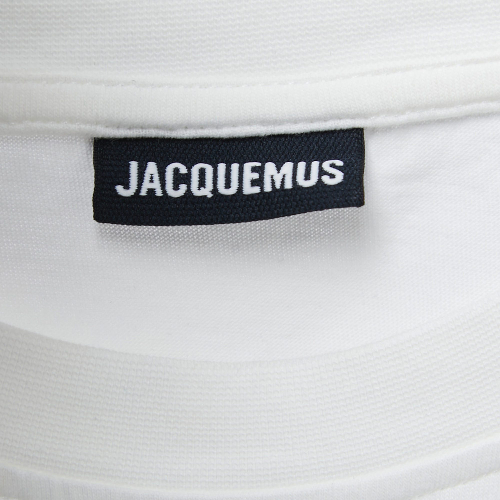Jacquemus White Cotton Tie Detail Short Sleeve Crop Top M