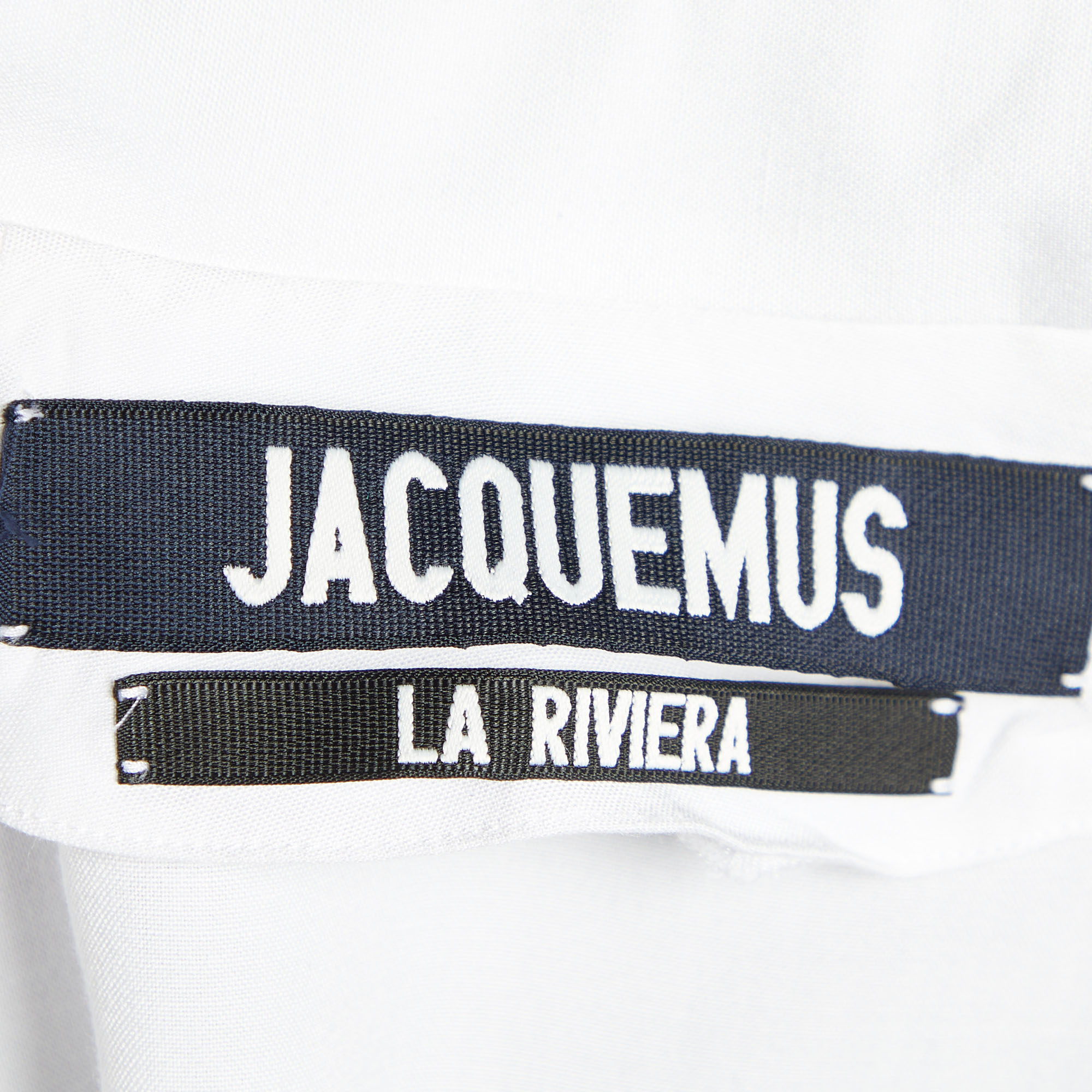 Jacquemus La Riviera White Tie Detail Wrapped Crop Top S
